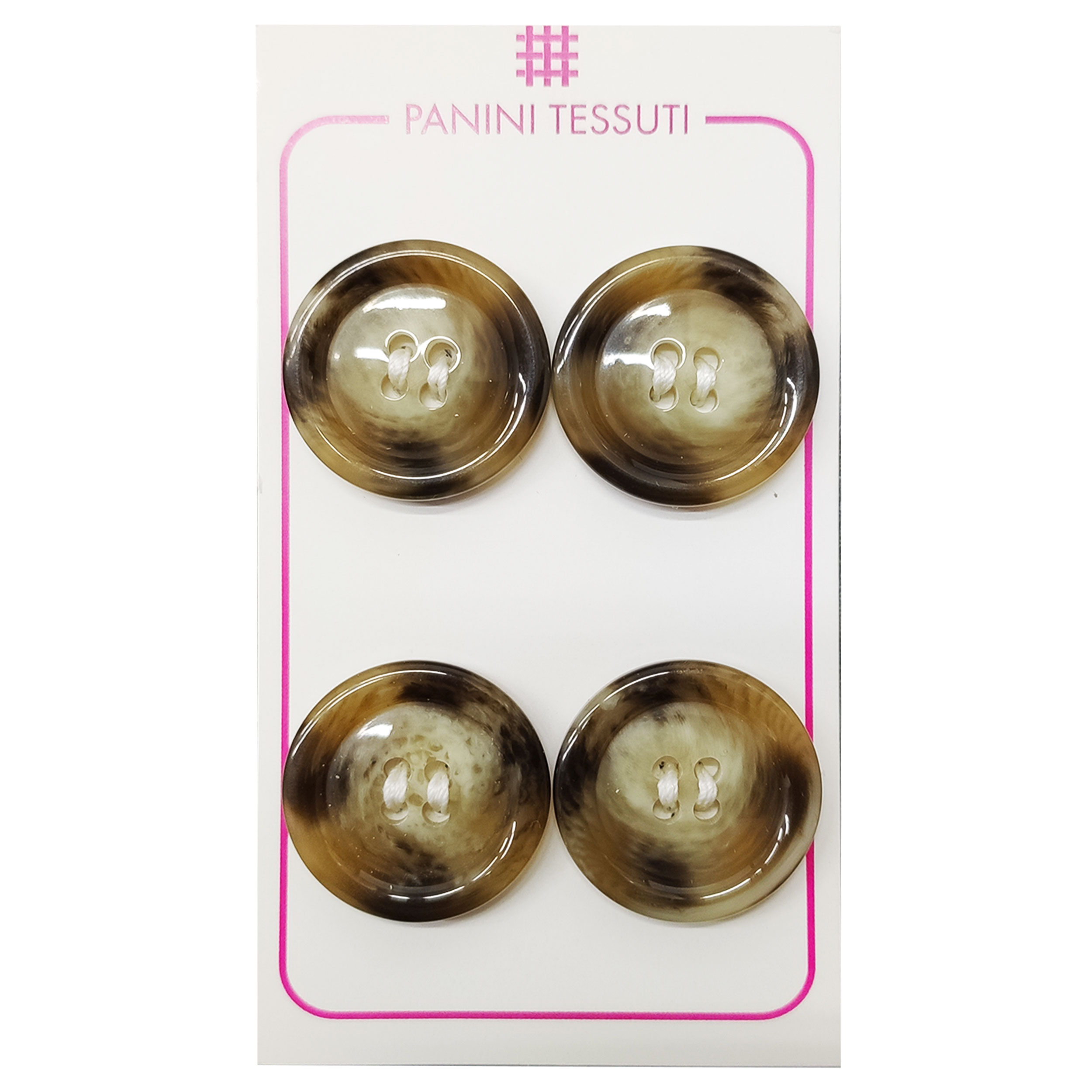 Bottoni Lucidi Melange Color Marrone 4 Pezzi - Lin 36