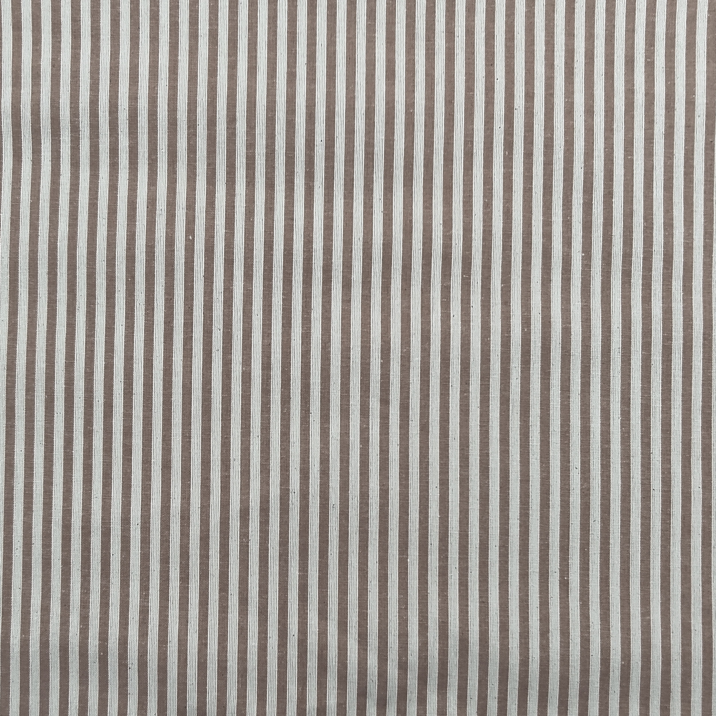 Ritaglio Tessuto Tovaglia Rigata in Puro Cotone Castagna 100x180 cm Image