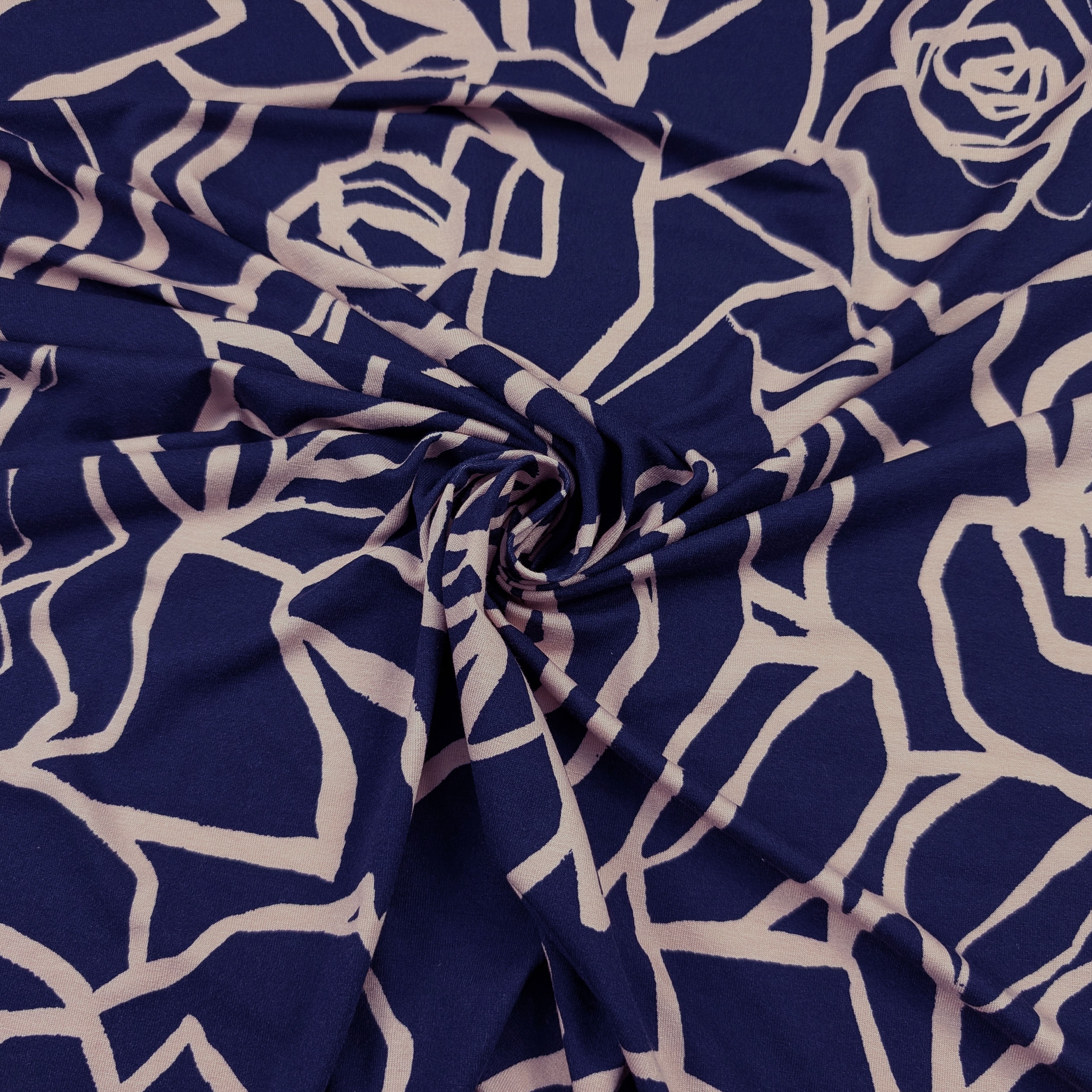 Jersey Viscosa Blu Rose Grandi Image