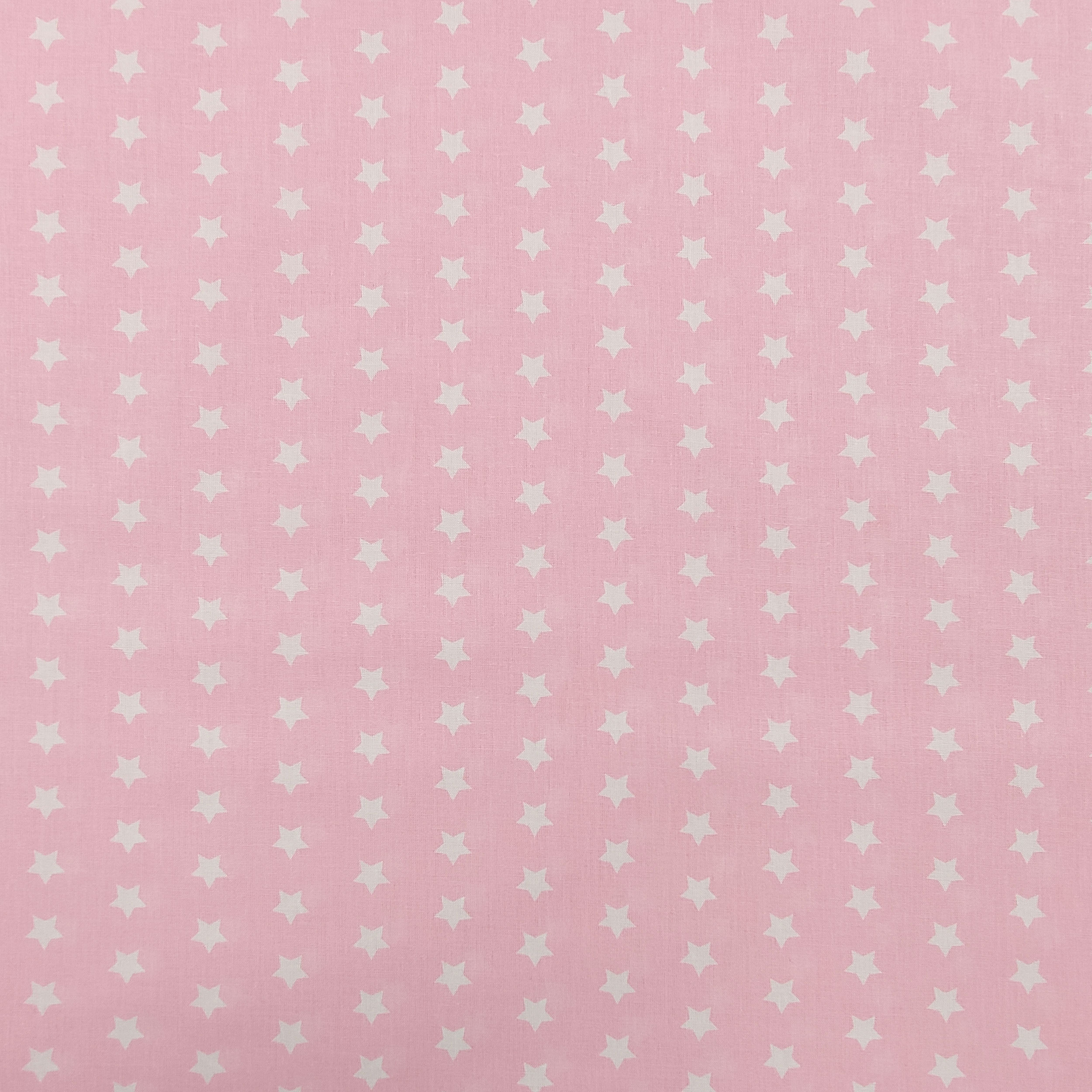 Cotone Stelle Bianche Sfondo Rosa Chiaro Image