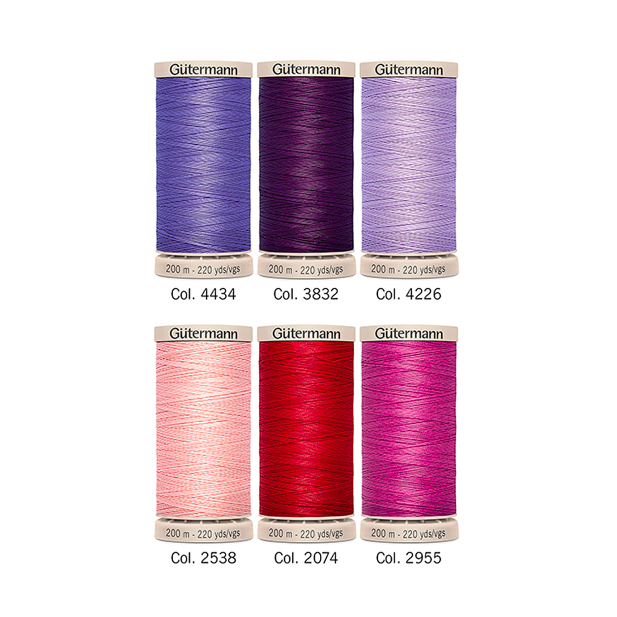 Gutermann Filo per Quilting a Mano 6 Bobine Toni del Rosa