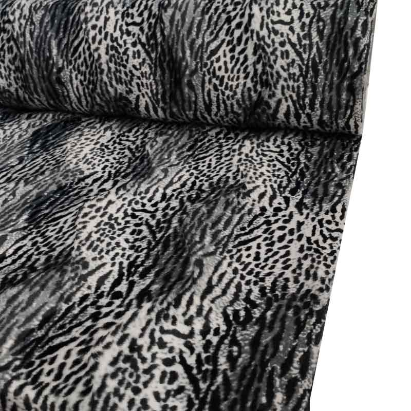 Tessuto Cavallino a Fantasia Leopardato Grigio