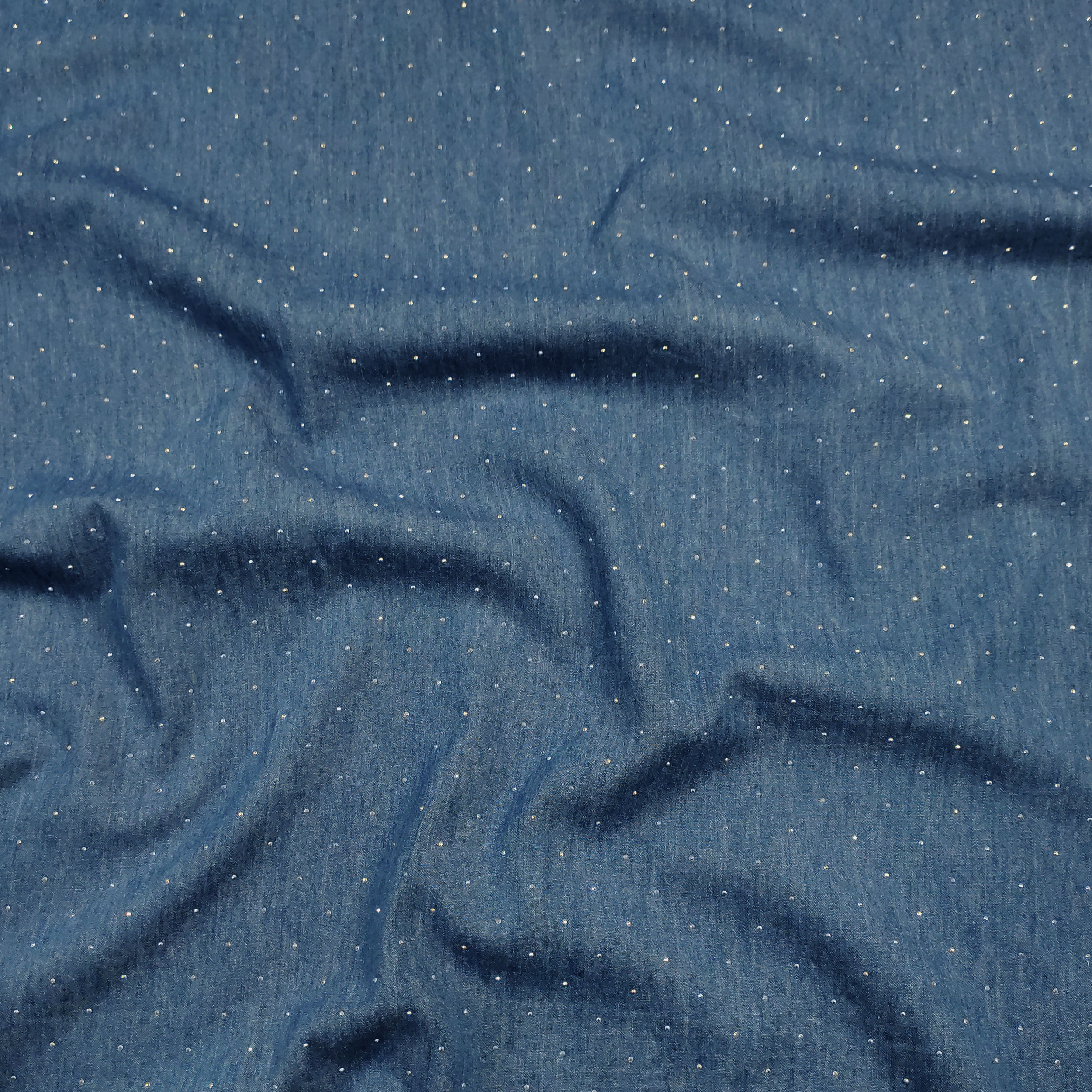 Denim di Cotone con Strass