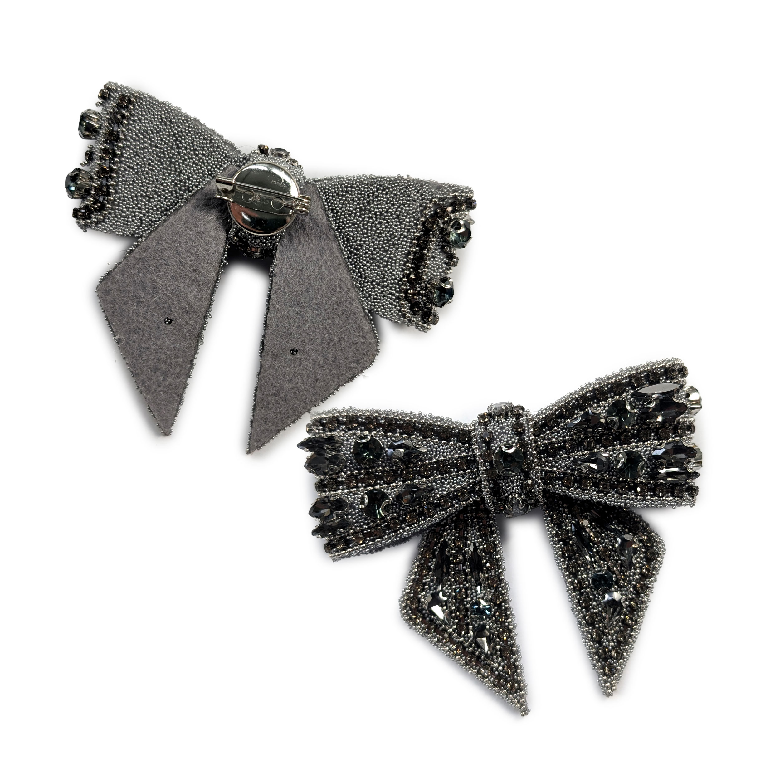 Spilla Fiocco Nero con Strass Image