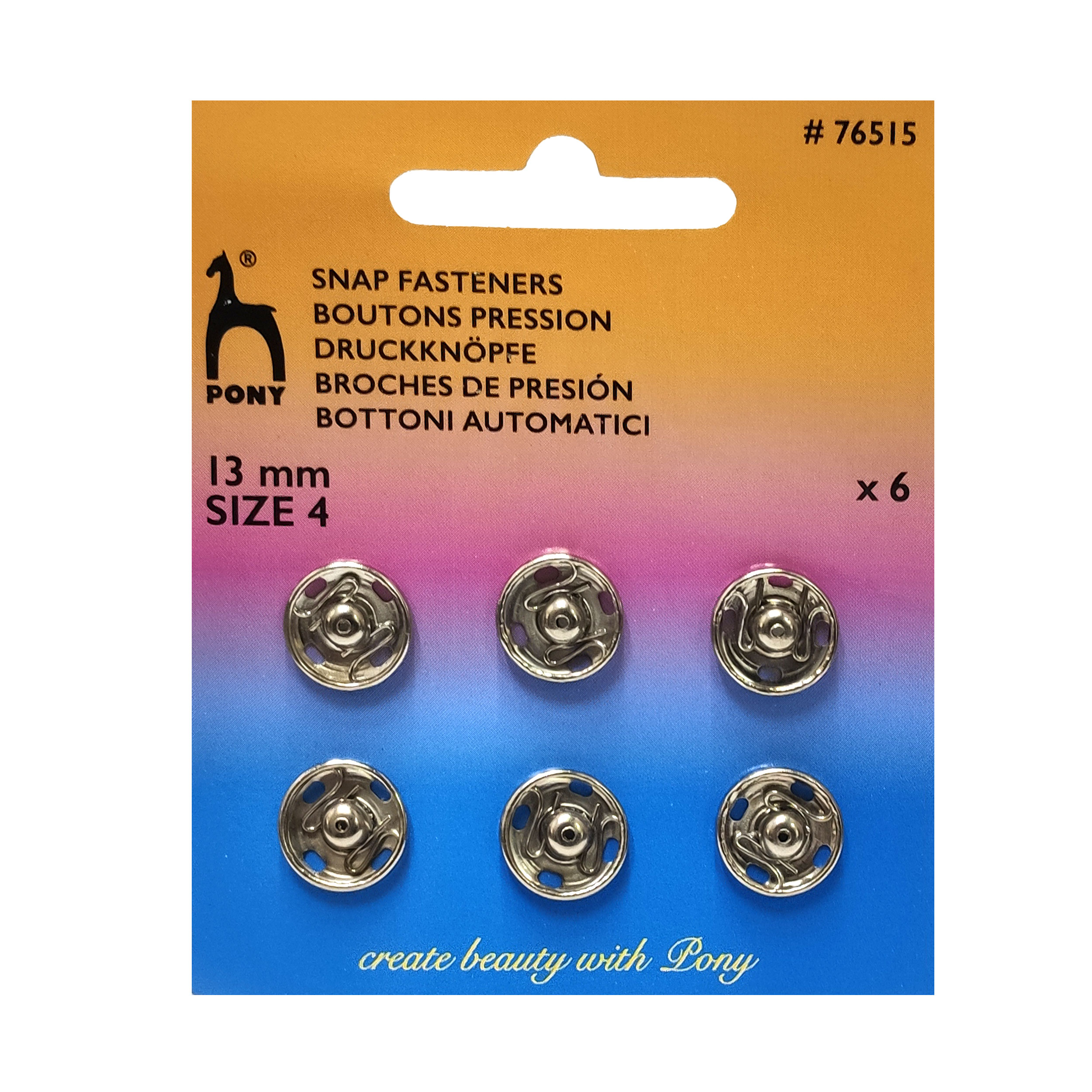 Bottoni Automatici Pony Argento 13 mm