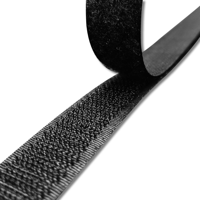 Velcro da Cucire 2 cm Nero Parte Asola Morbida