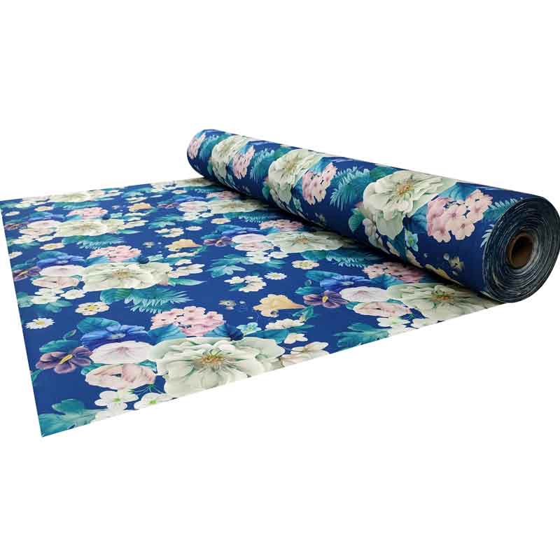 Tessuto arredo al metro fiori estivi bluette