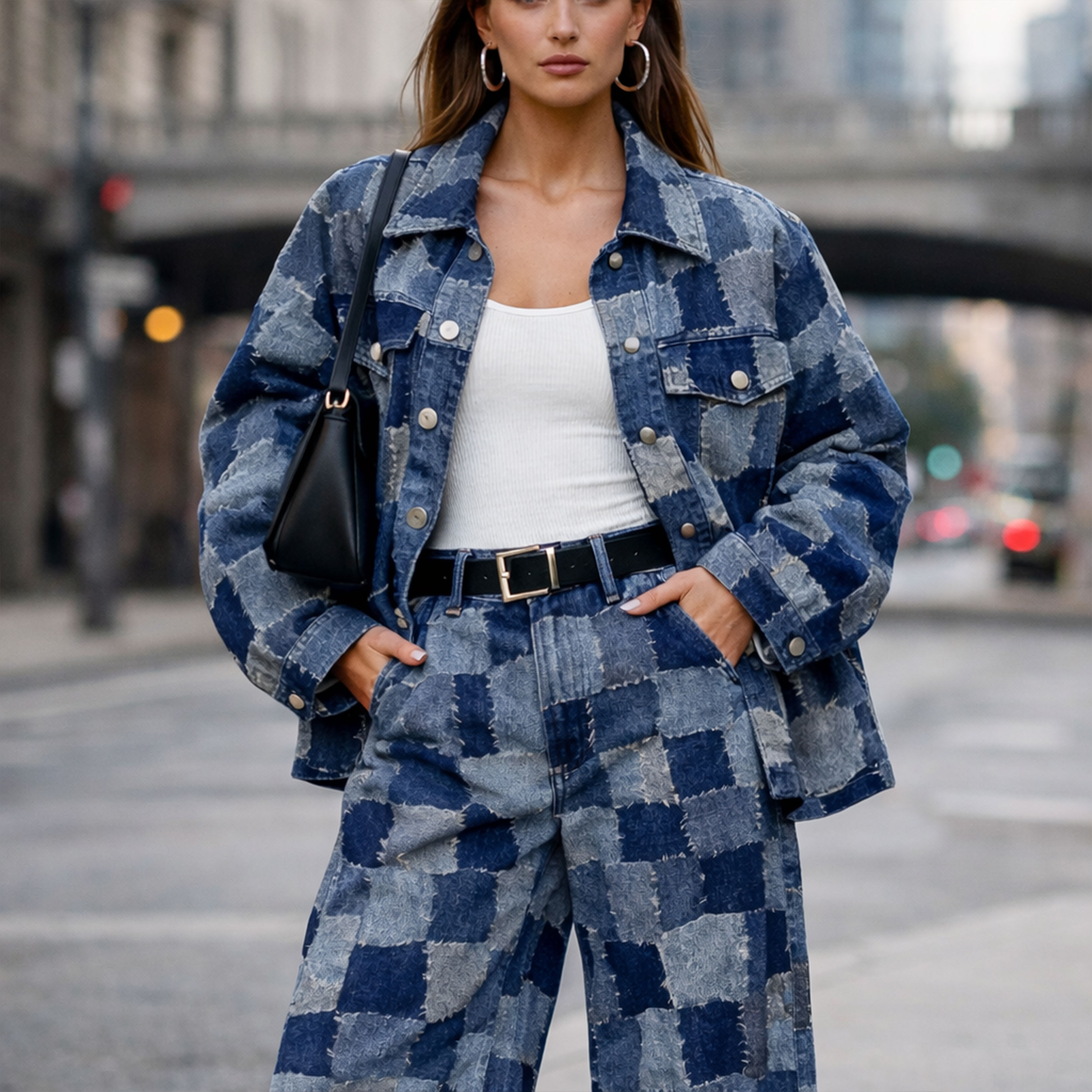 Jeans Moda Patchwork Image
