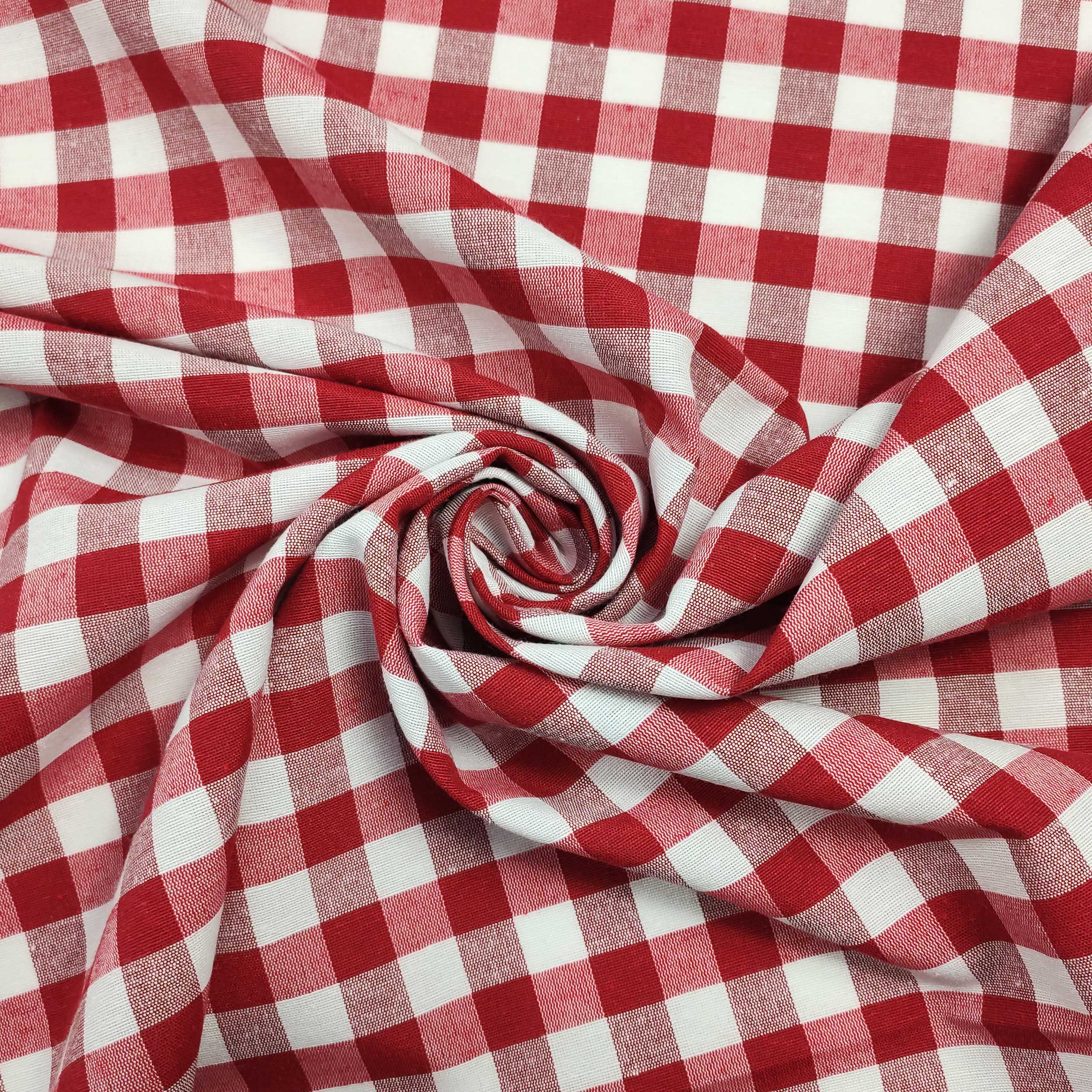 Tessuto per Tovaglia Tinto in Filo Fantasia Quadretti Image