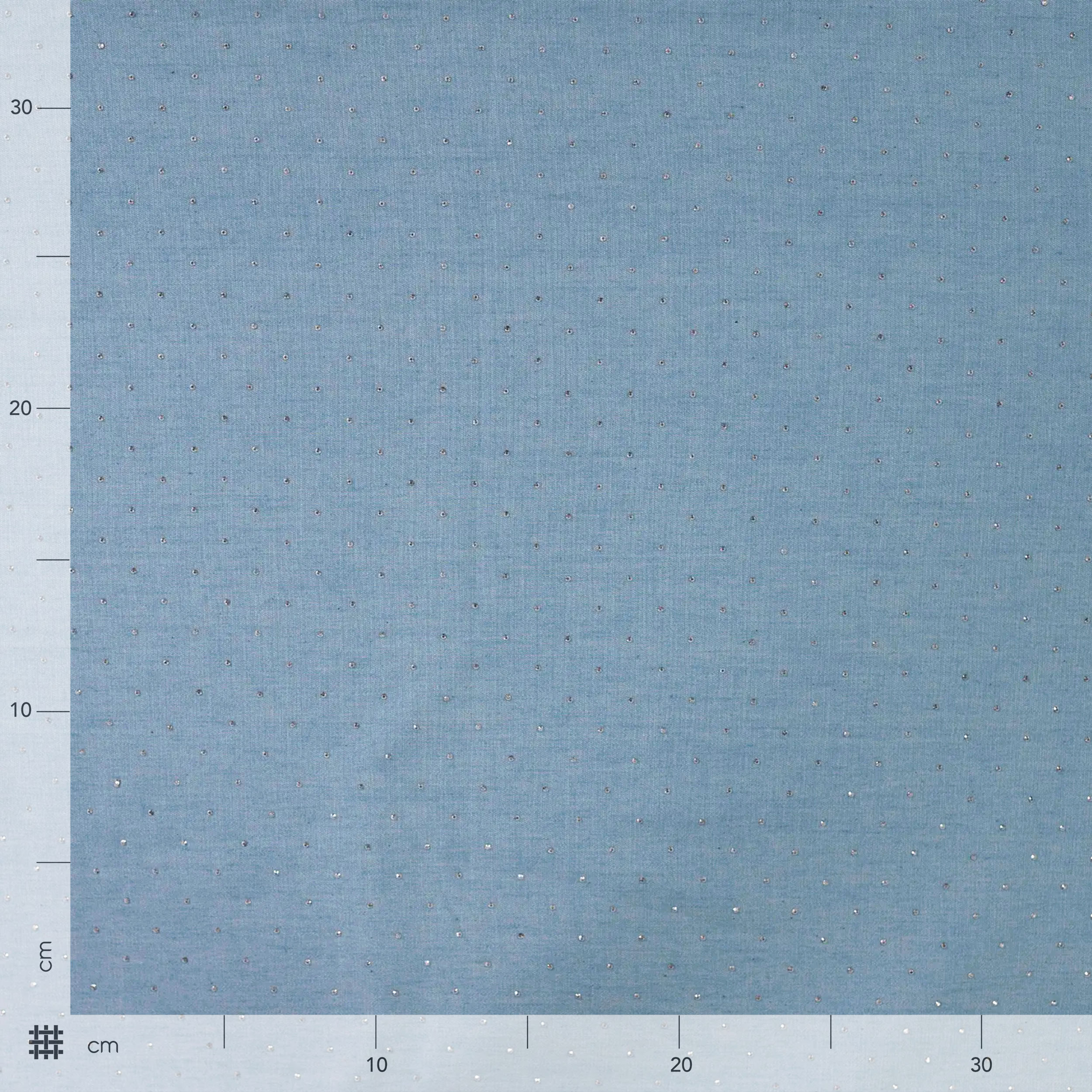 Jeans di Cotone Lavaggio Chiaro con Strass Image