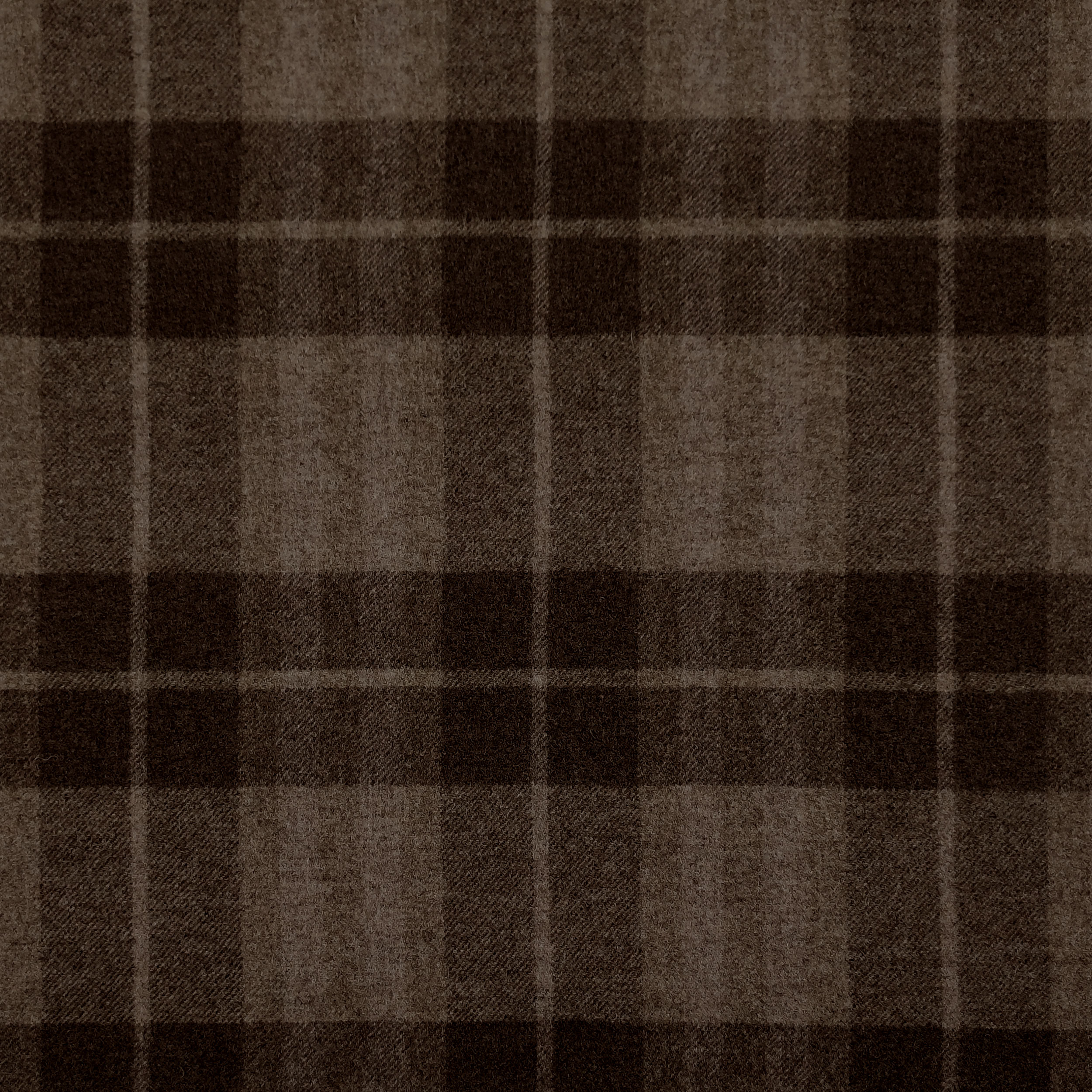 Cappotto Misto Lana Tartan Marrone Beige