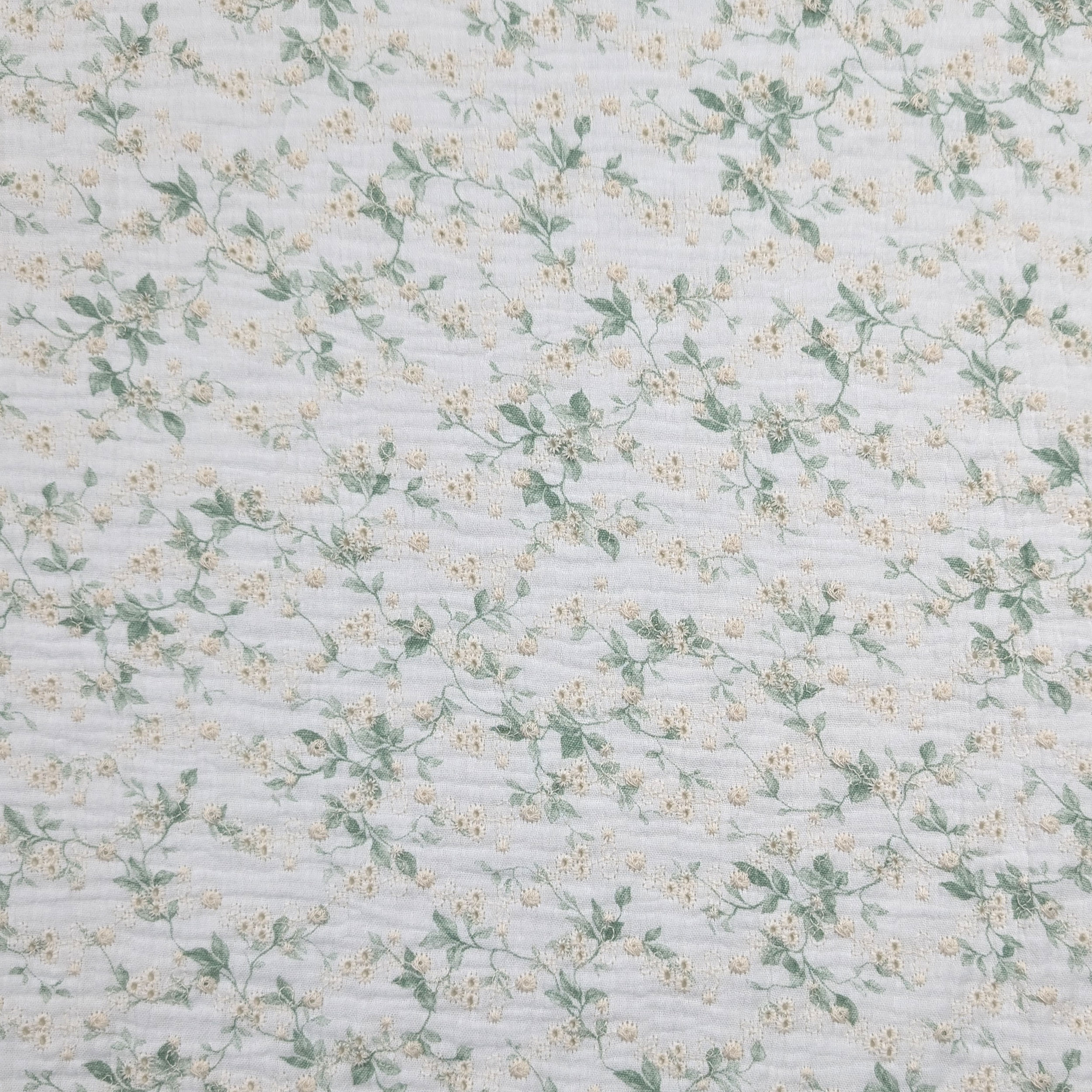 Mussola con Fiori Ricamati Image