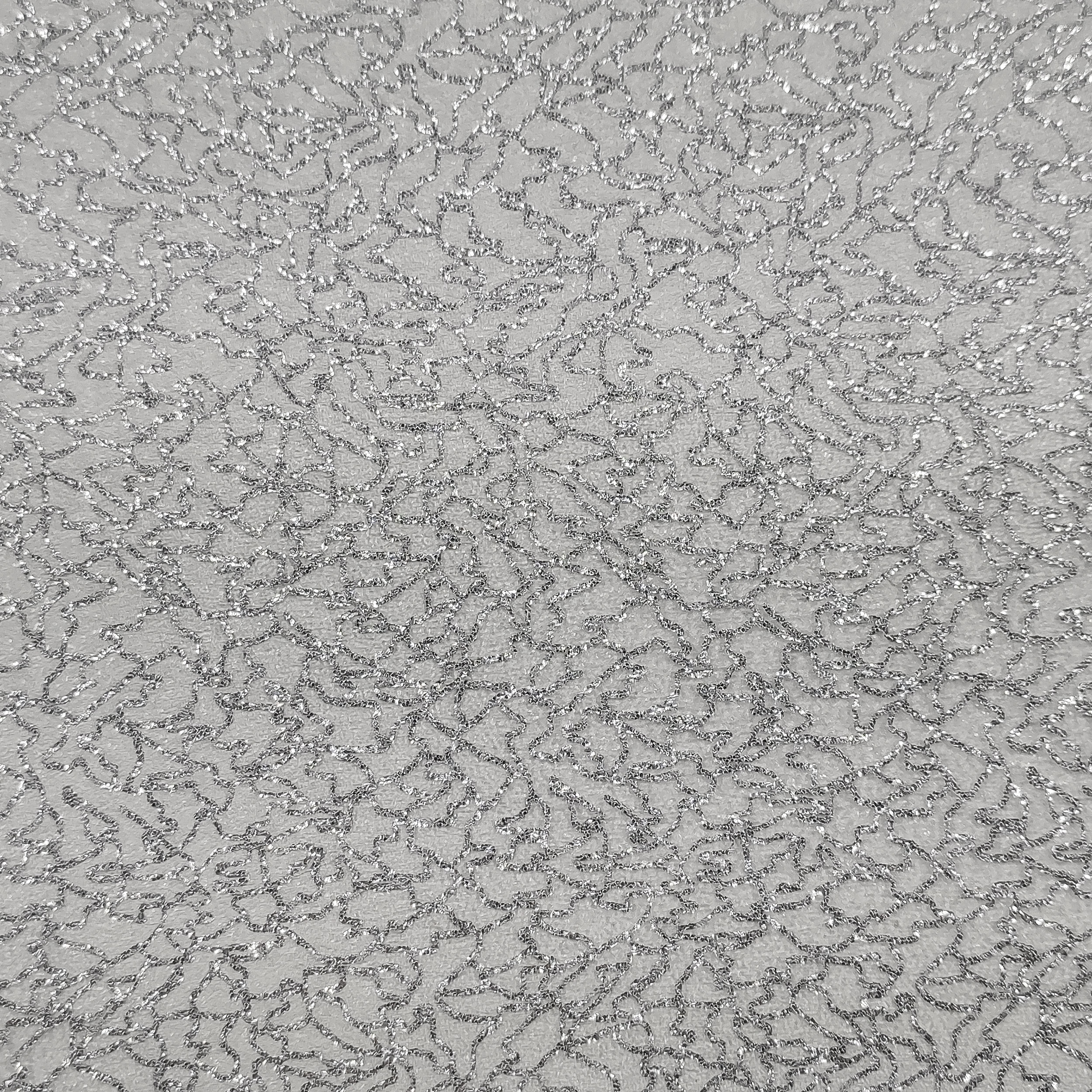 Tessuto Tovaglia Plastificata Fantasia Glitter Argento