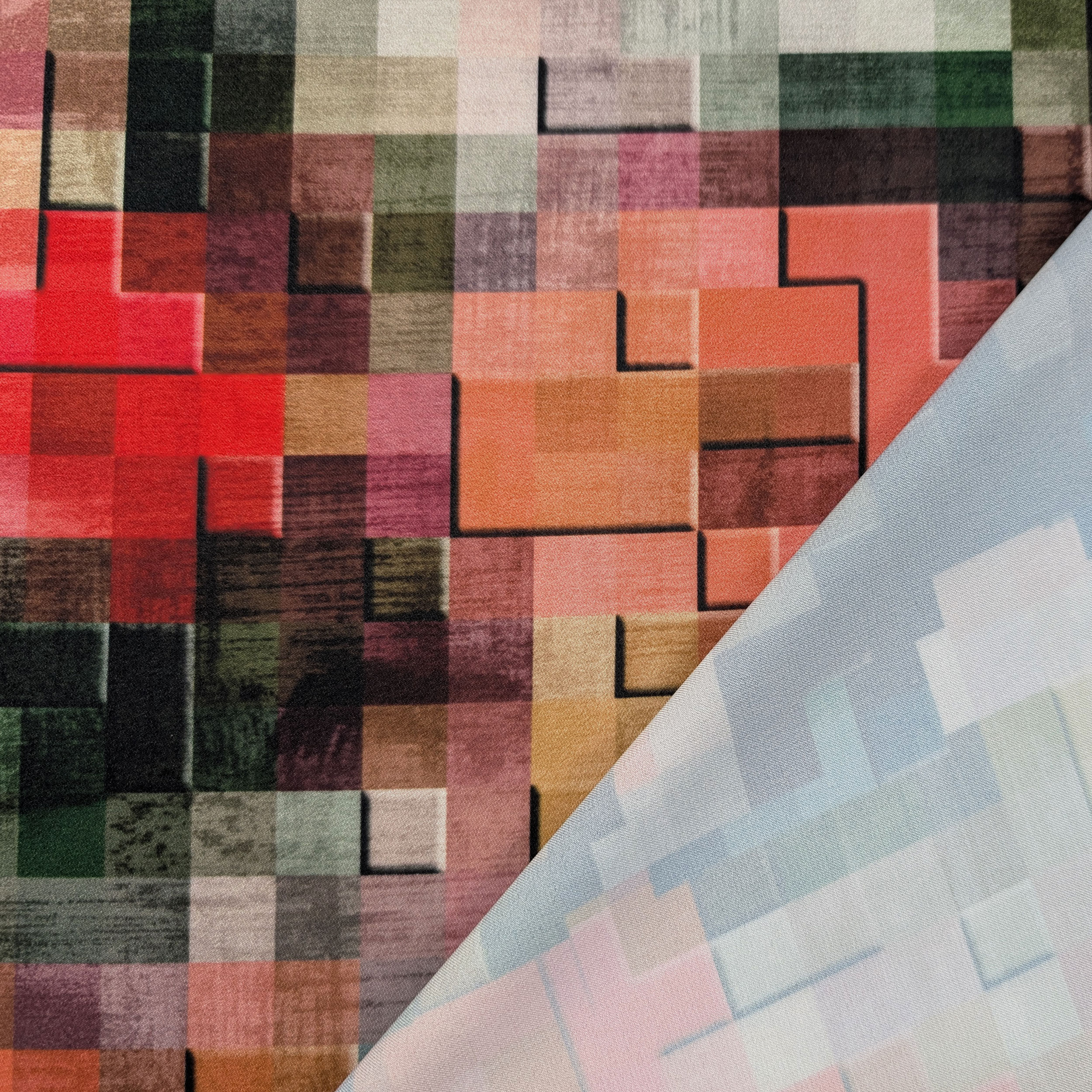 Raso Setato Alta Moda Mosaico Multicolor Image