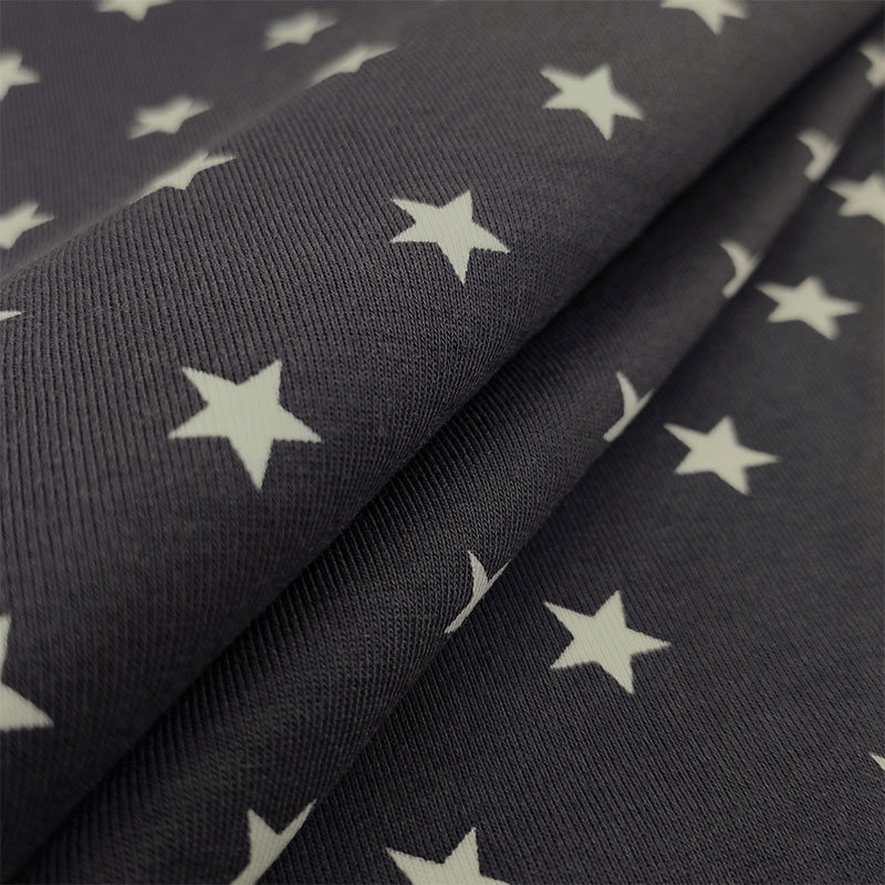 Tessuto Jersey Stelline Grigio