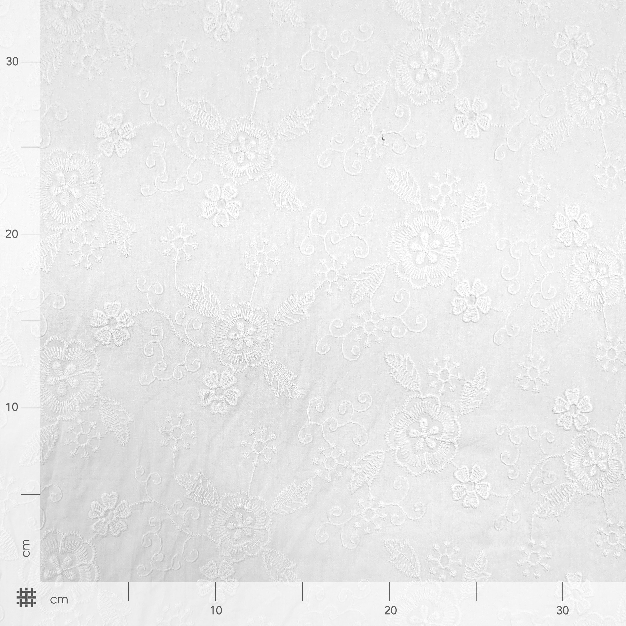Sangallo di Cotone Bianco Doppio Smerlo Fiorellini Image
