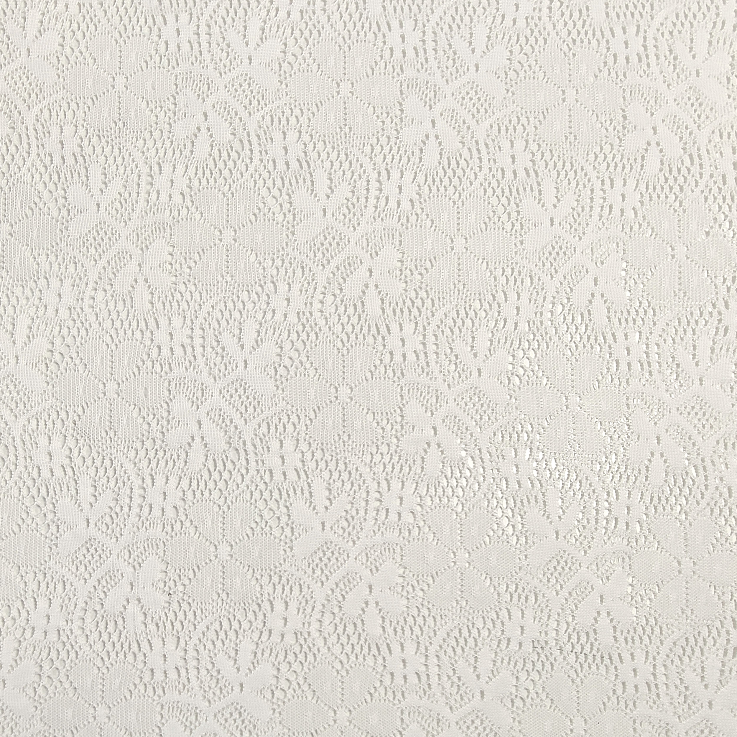 Pizzo Misto Lana Bianco Ottico Fiori