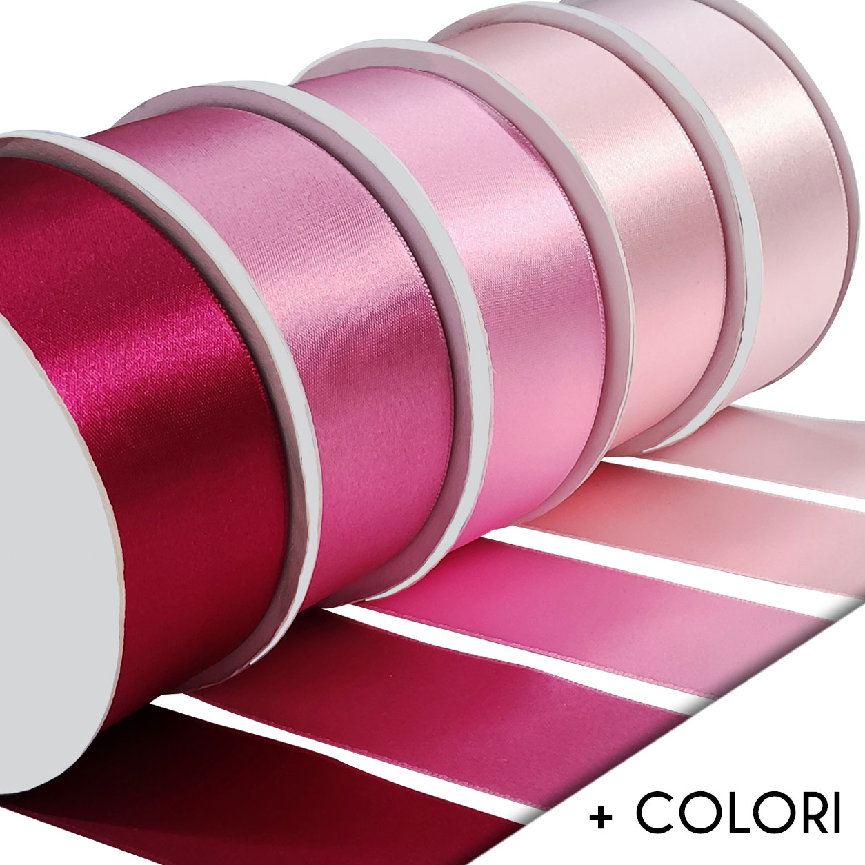 Nastro Di Raso Rosa Accessori – GCS Londra – Largo 5 Cm – 5 Metri – Per Fiocchi, Bomboniere E Decorazioni Fai Da Te - 2