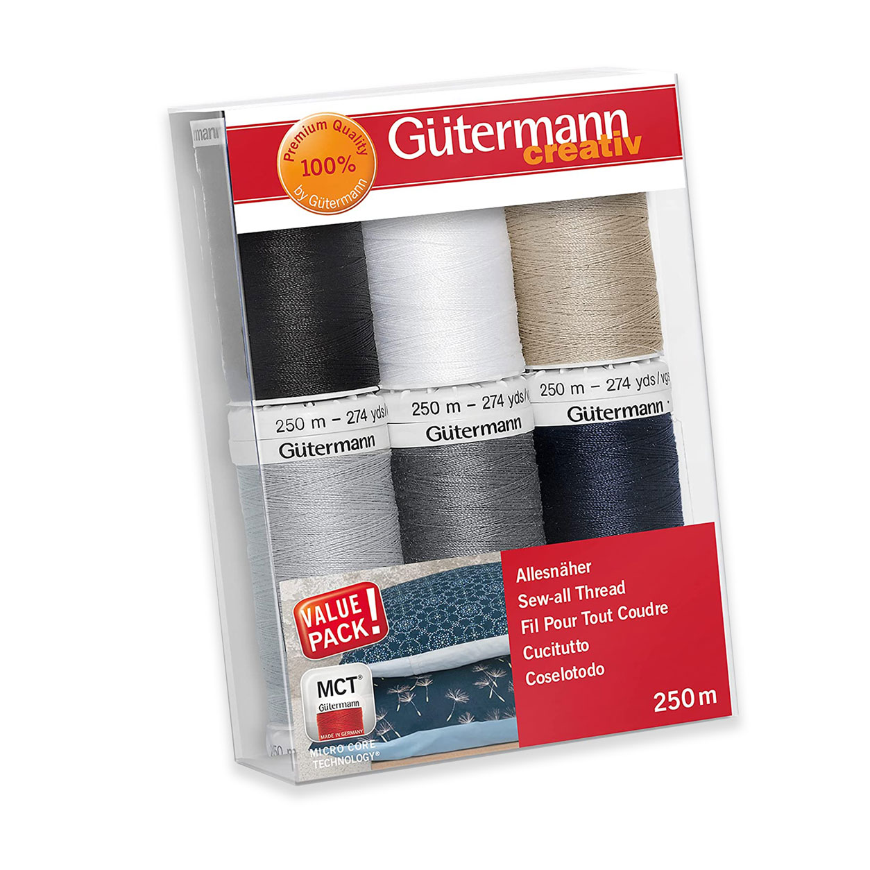 Gutermann Cucitutto Creative Toni Neutri 6 Bobine