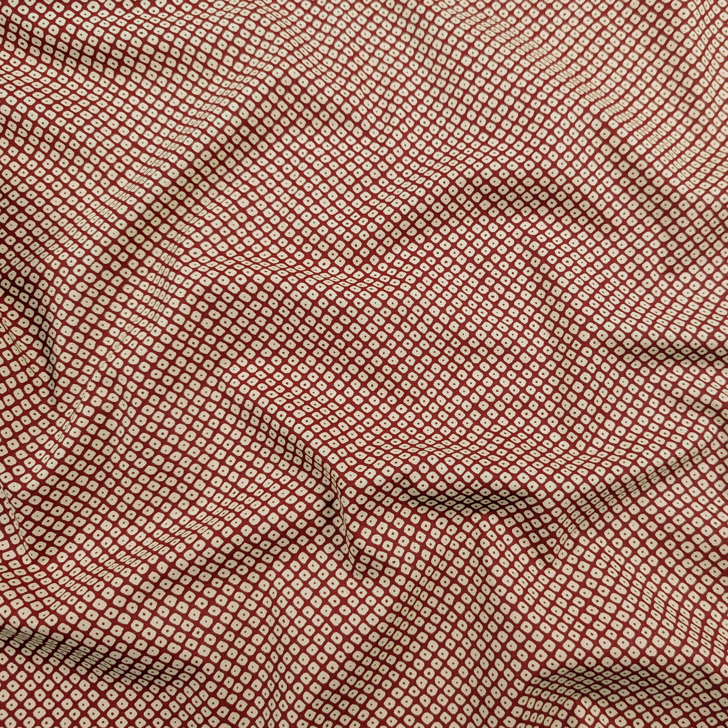 Popeline Cotone Bordeaux con Rombi Astratti Image