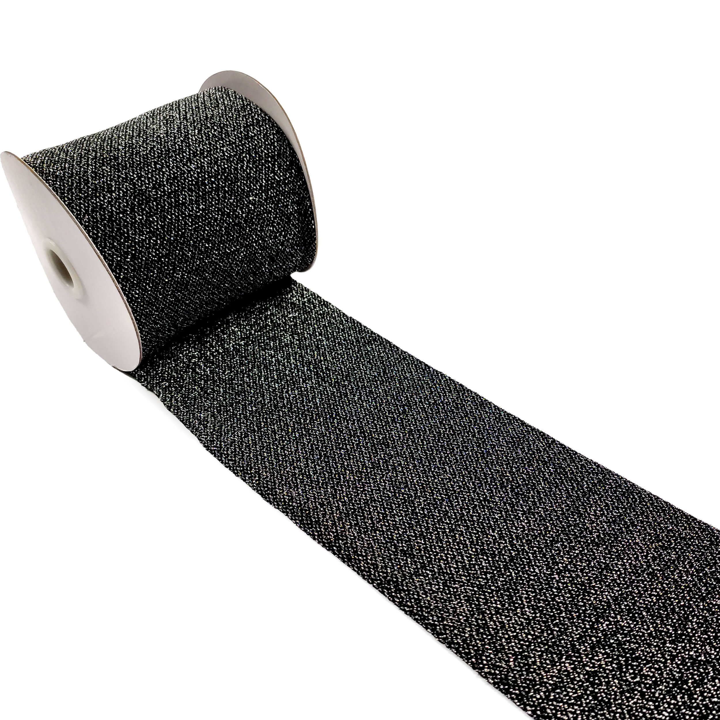 Bordo Bielastico Nero Lurex Argento