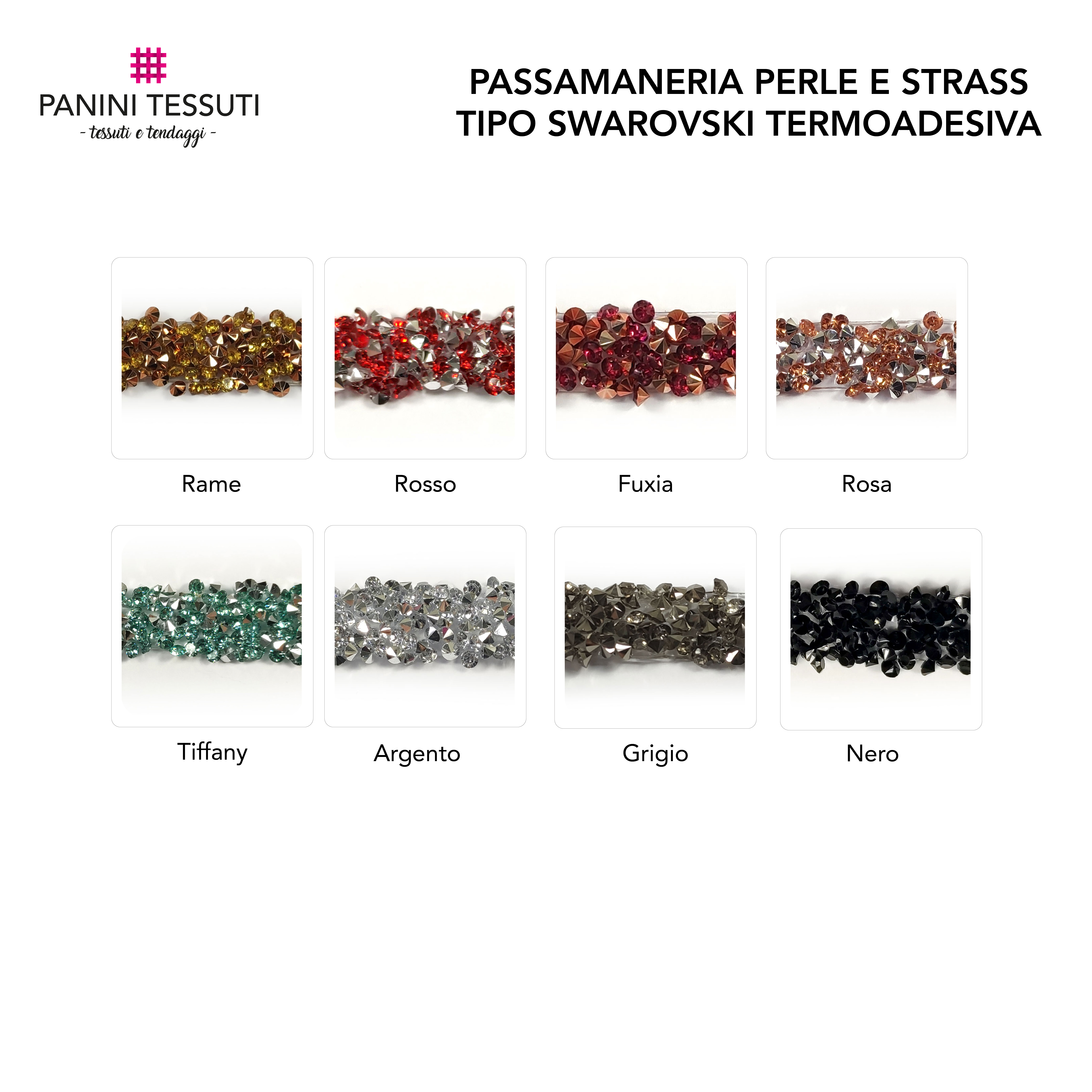 Passamaneria Perle e Strass tipo Swarovski Termoadesiva Image