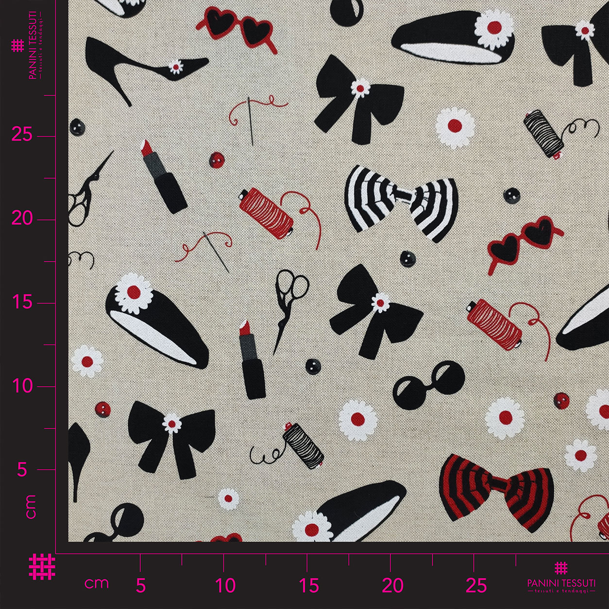 Ritaglio Tessuto Misto Cotone Moda Parigina 50x140 cm Image