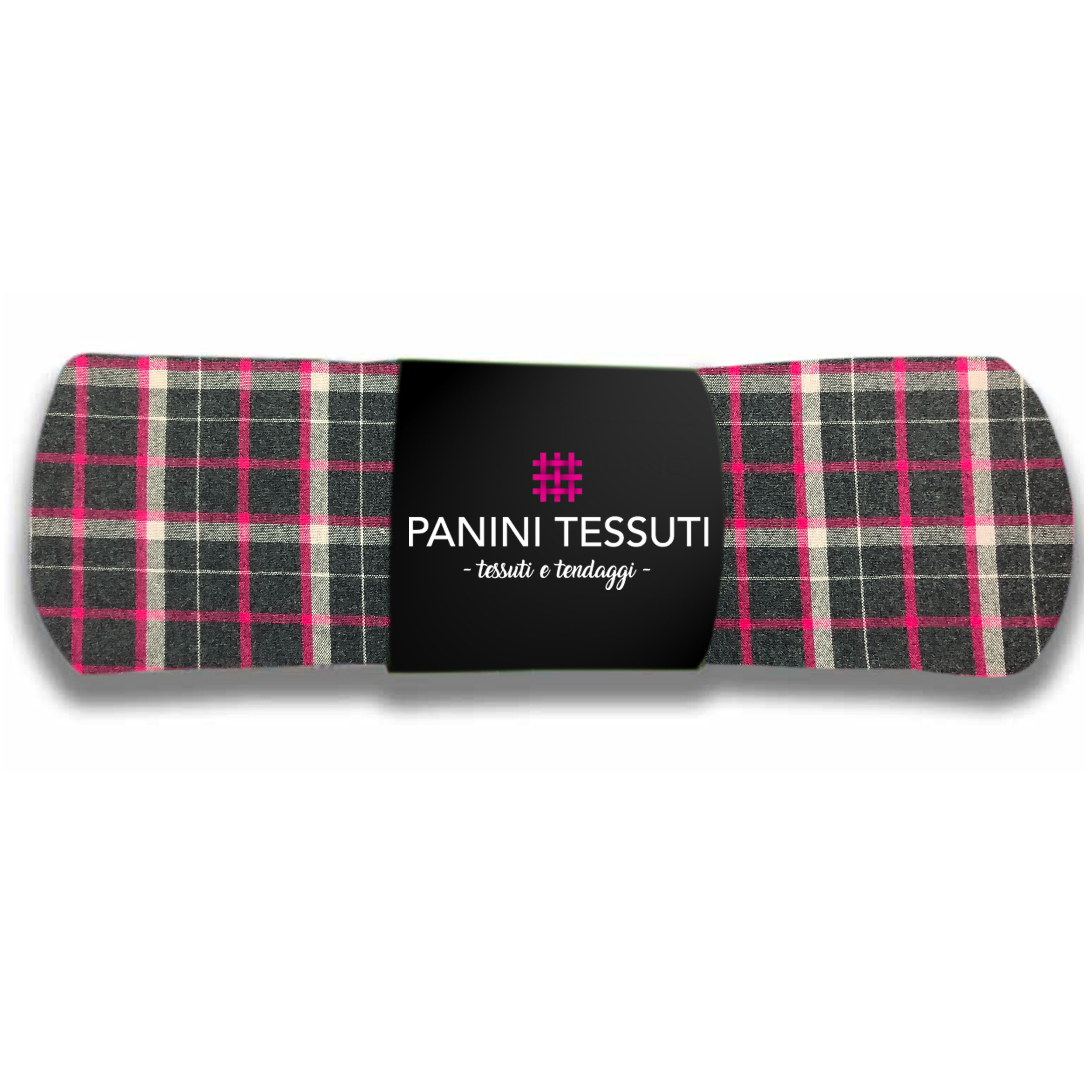 scampolo tartan fuxia e bianco