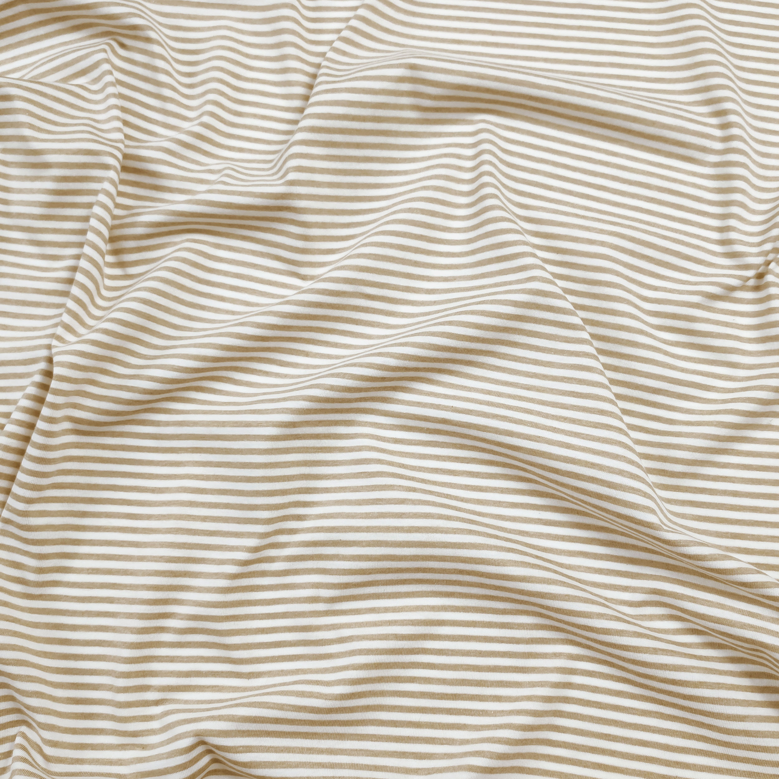 Jersey di Cotone Righe Sottili Beige