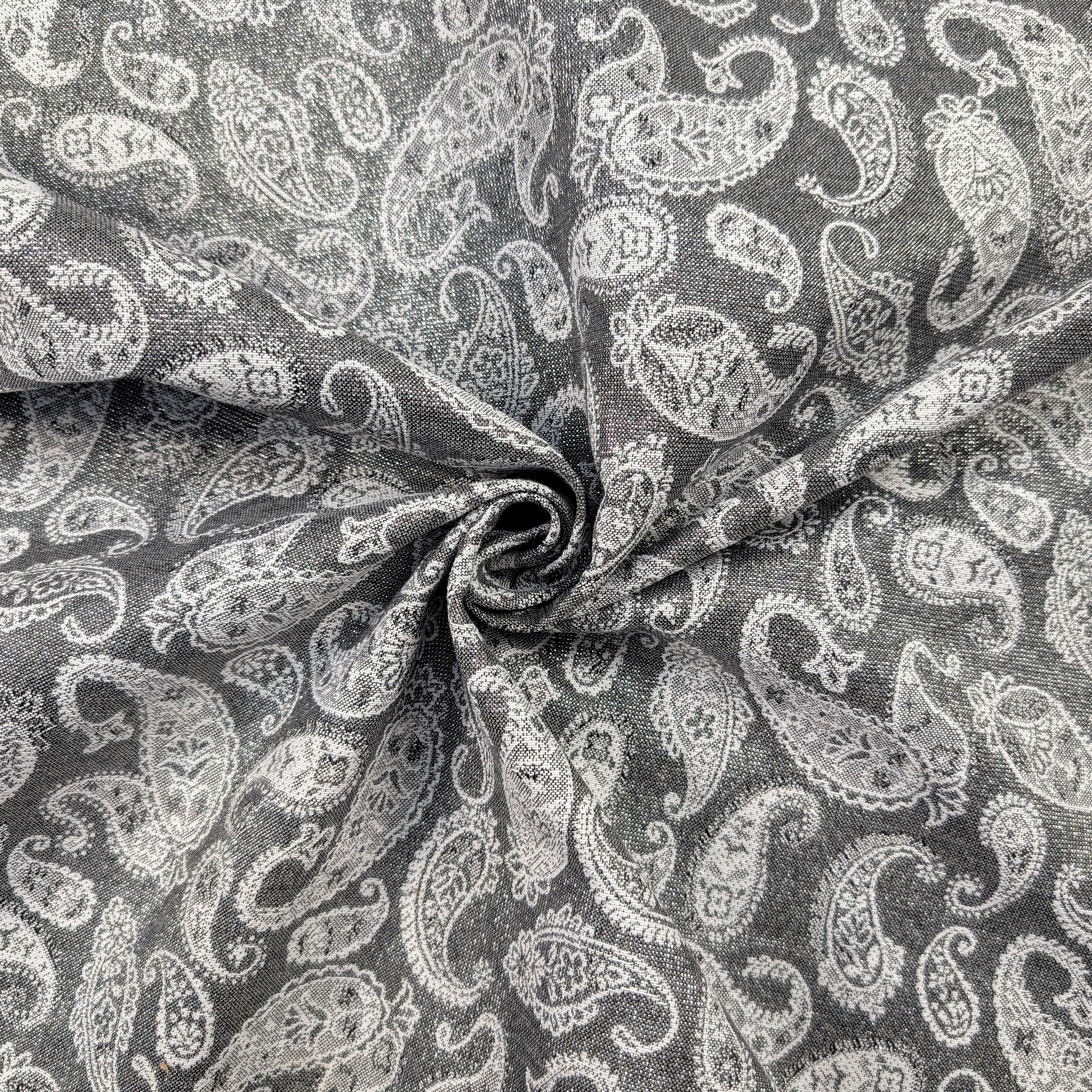 Misto Cotone Fantasia Cachemire Argento Lurex Image