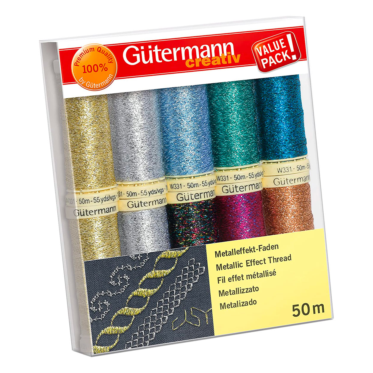 Gutermann Filo Effetto Metallizzato 10 Bobine