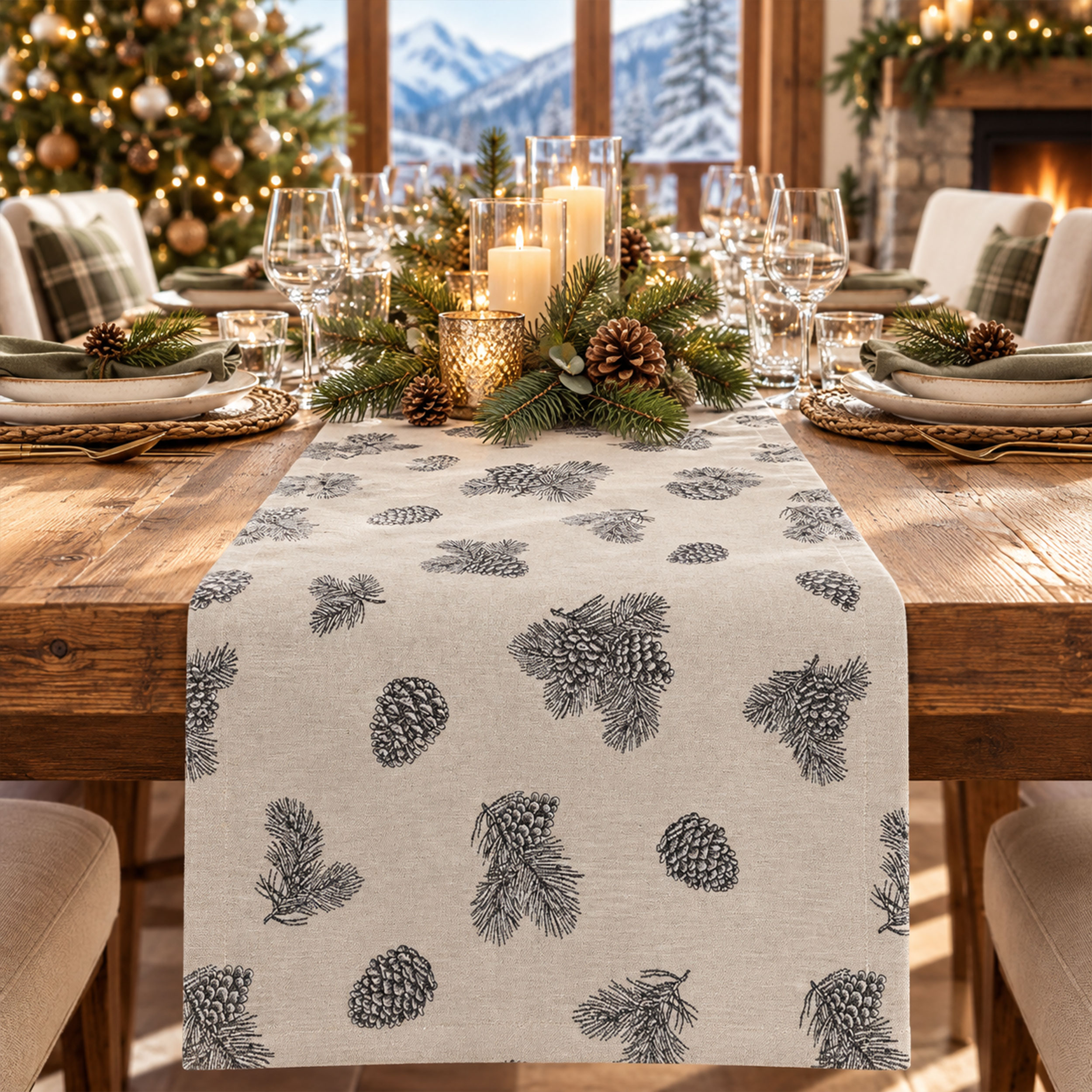 Jacquard con Pigne e Aghi di Pino Image
