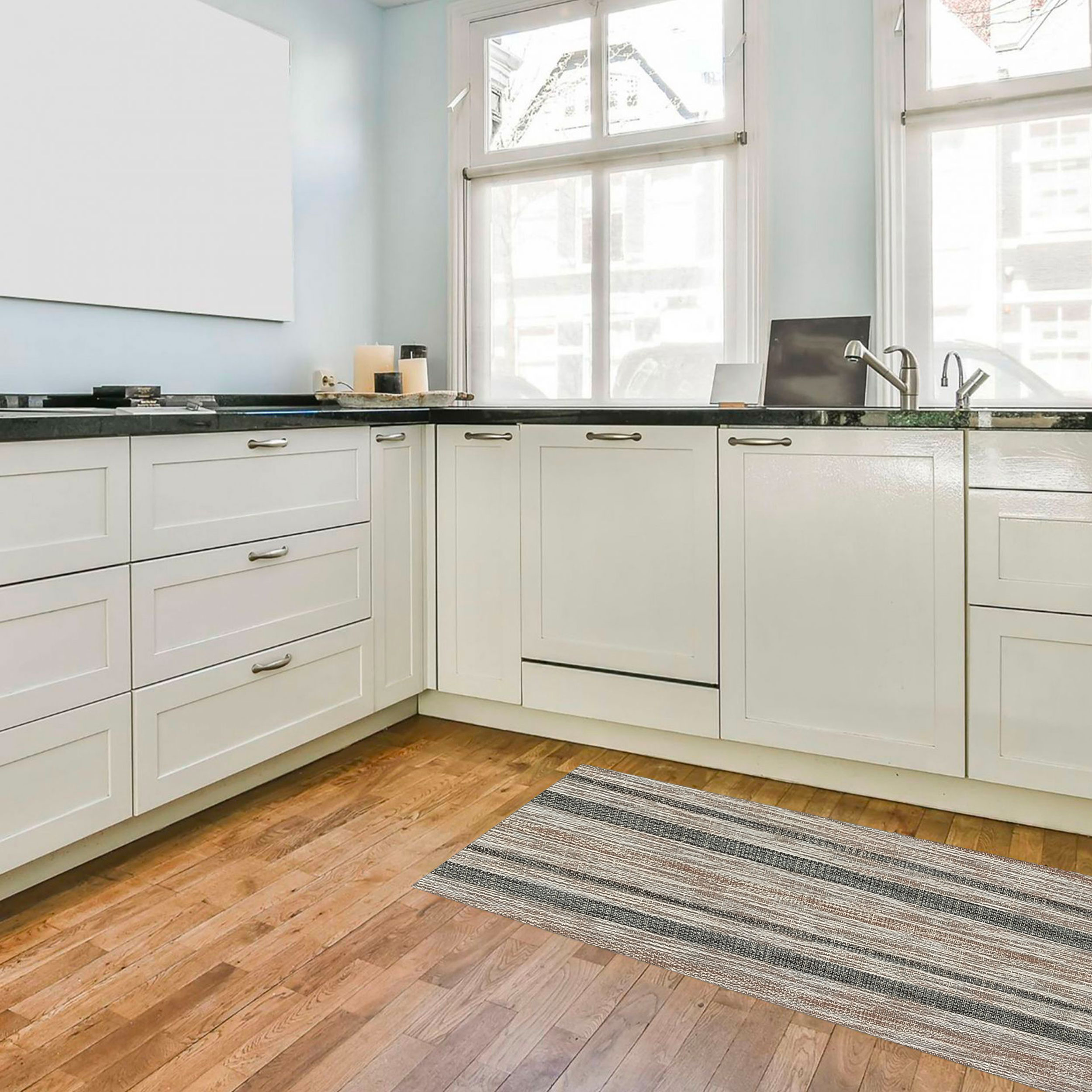 Passatoia da Cucina Righe Bronzo e Grigio
