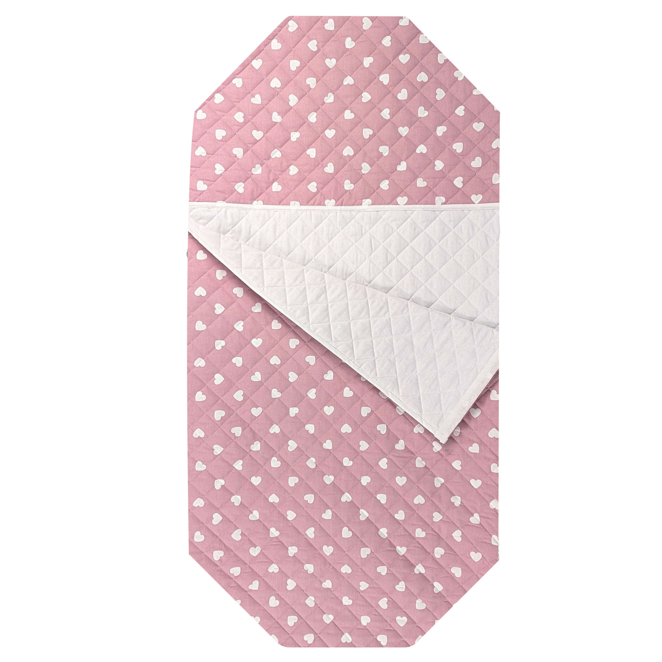 Sacco Nanna Sagomato per Brandine Cuori Bianchi con Sfondo Rosa Antico Image
