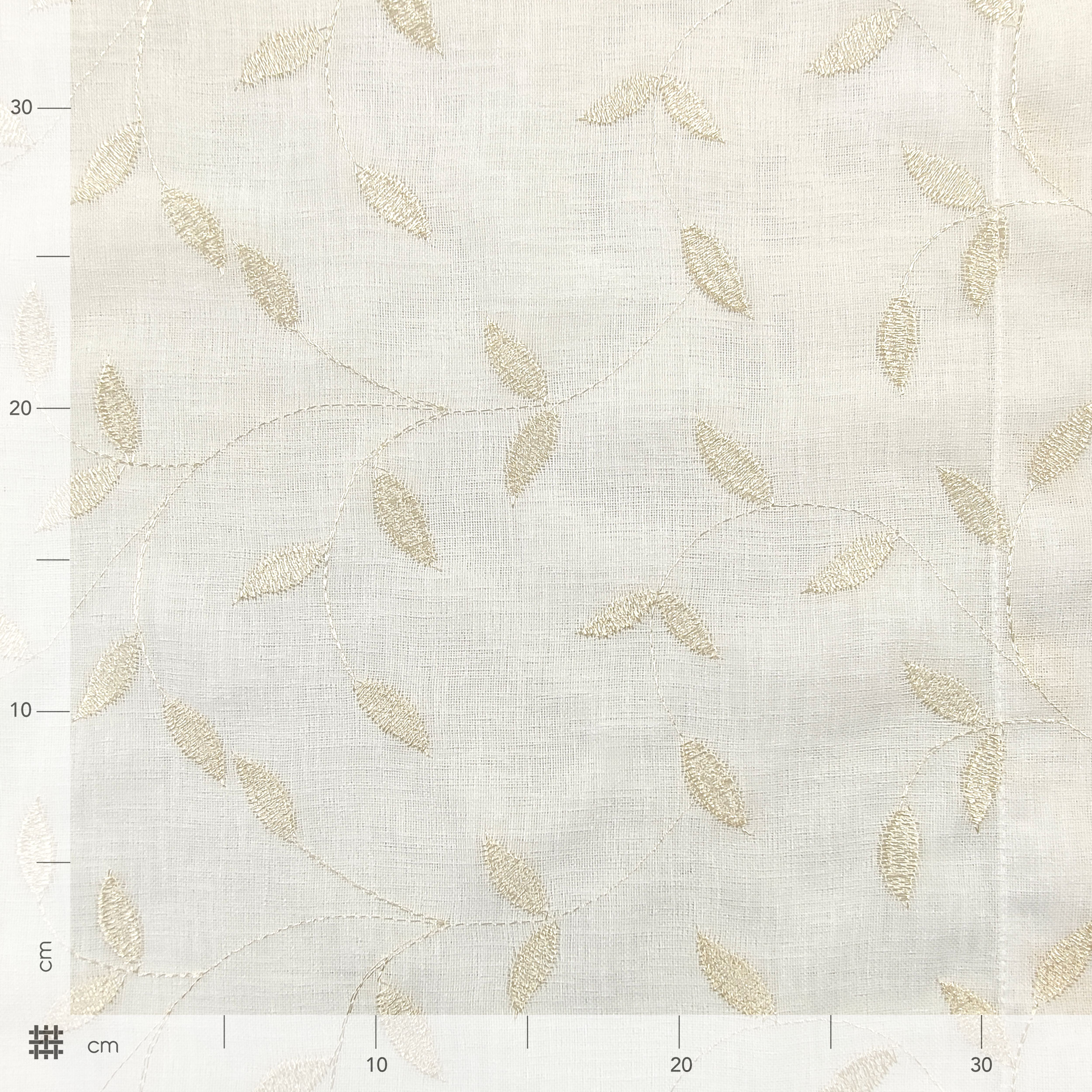 Tessuto Tendino Foglie Eleganti - Oro