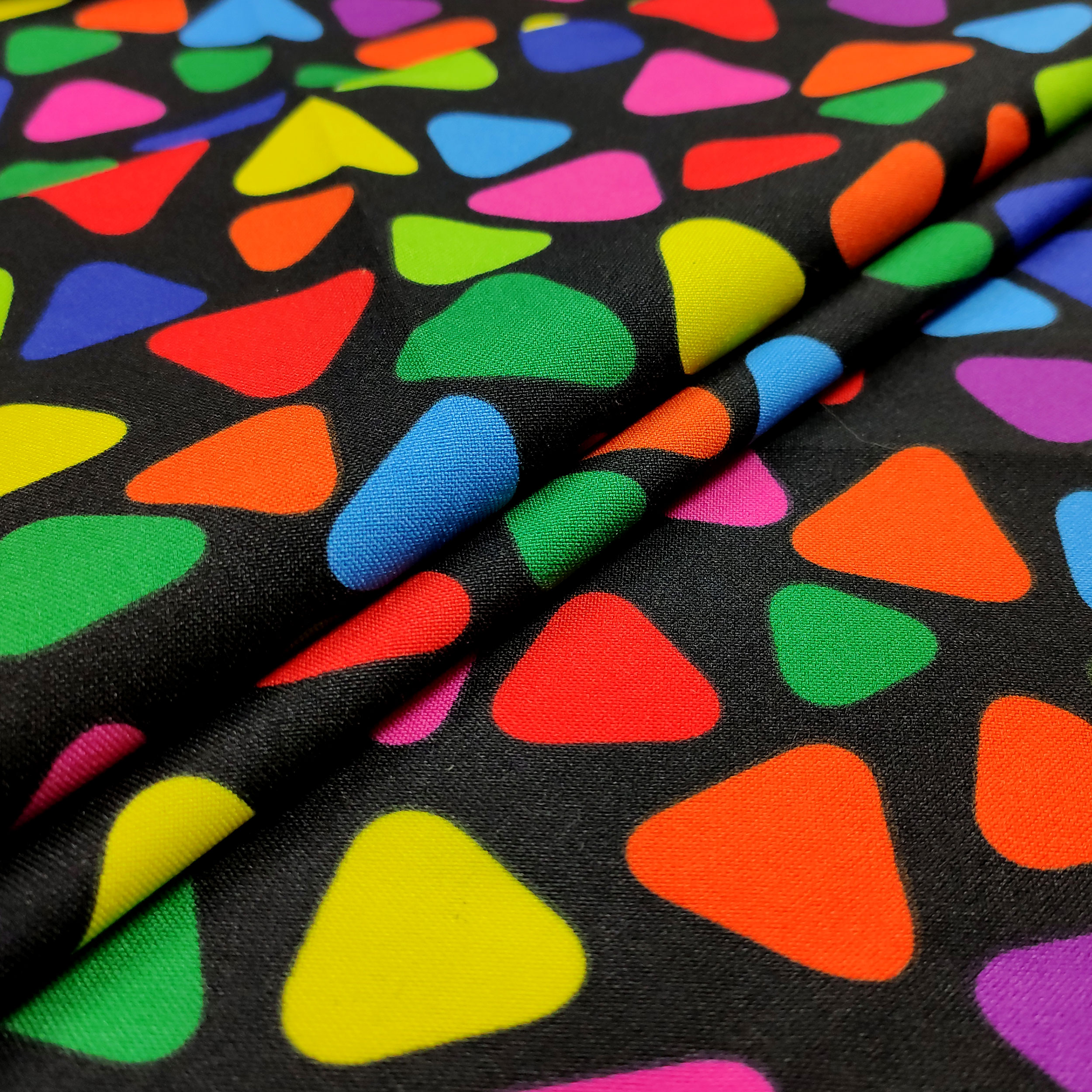 Tessuto Carnevale Triangoli Multicolori