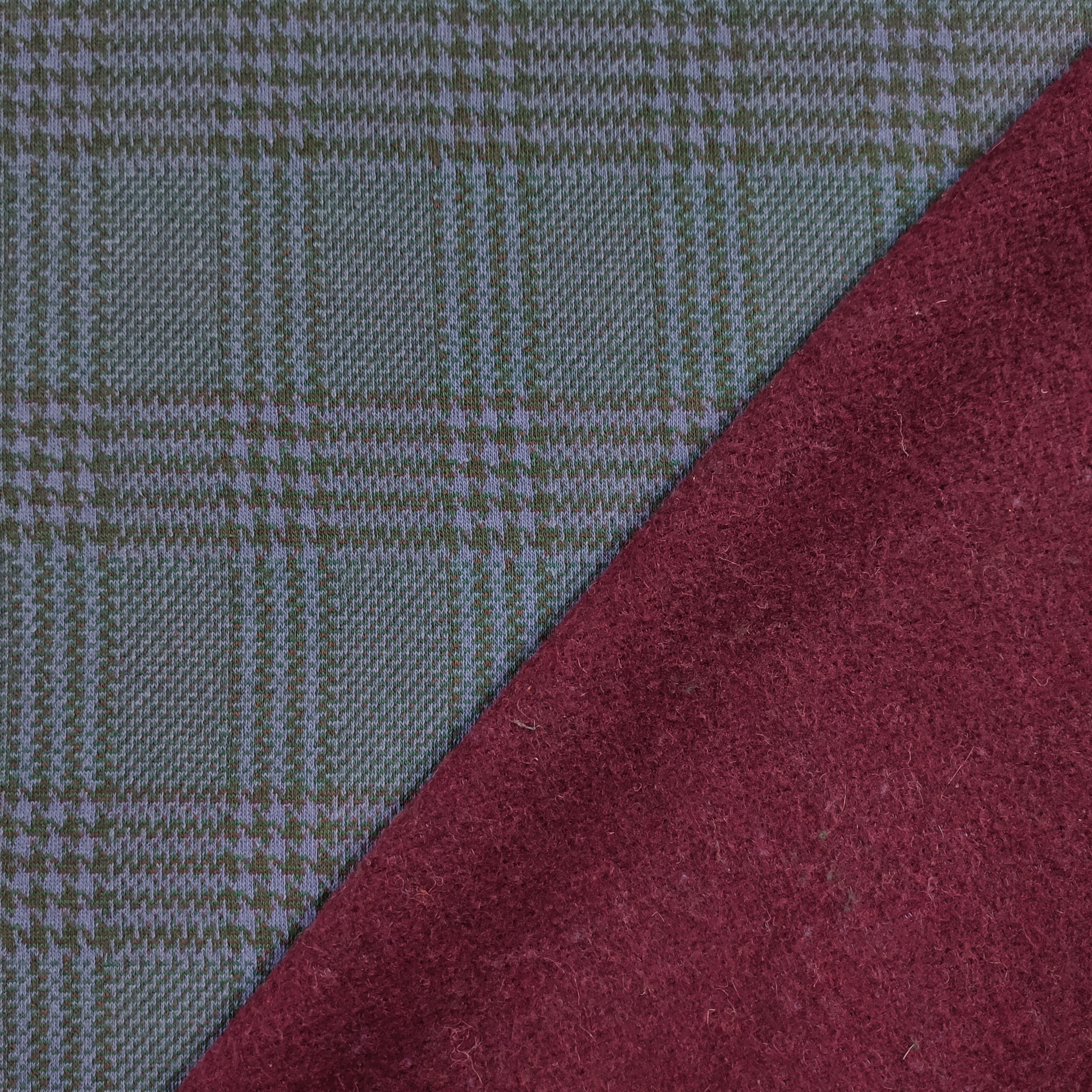 Tartan Misto Cotone Double Maglia Bordeaux