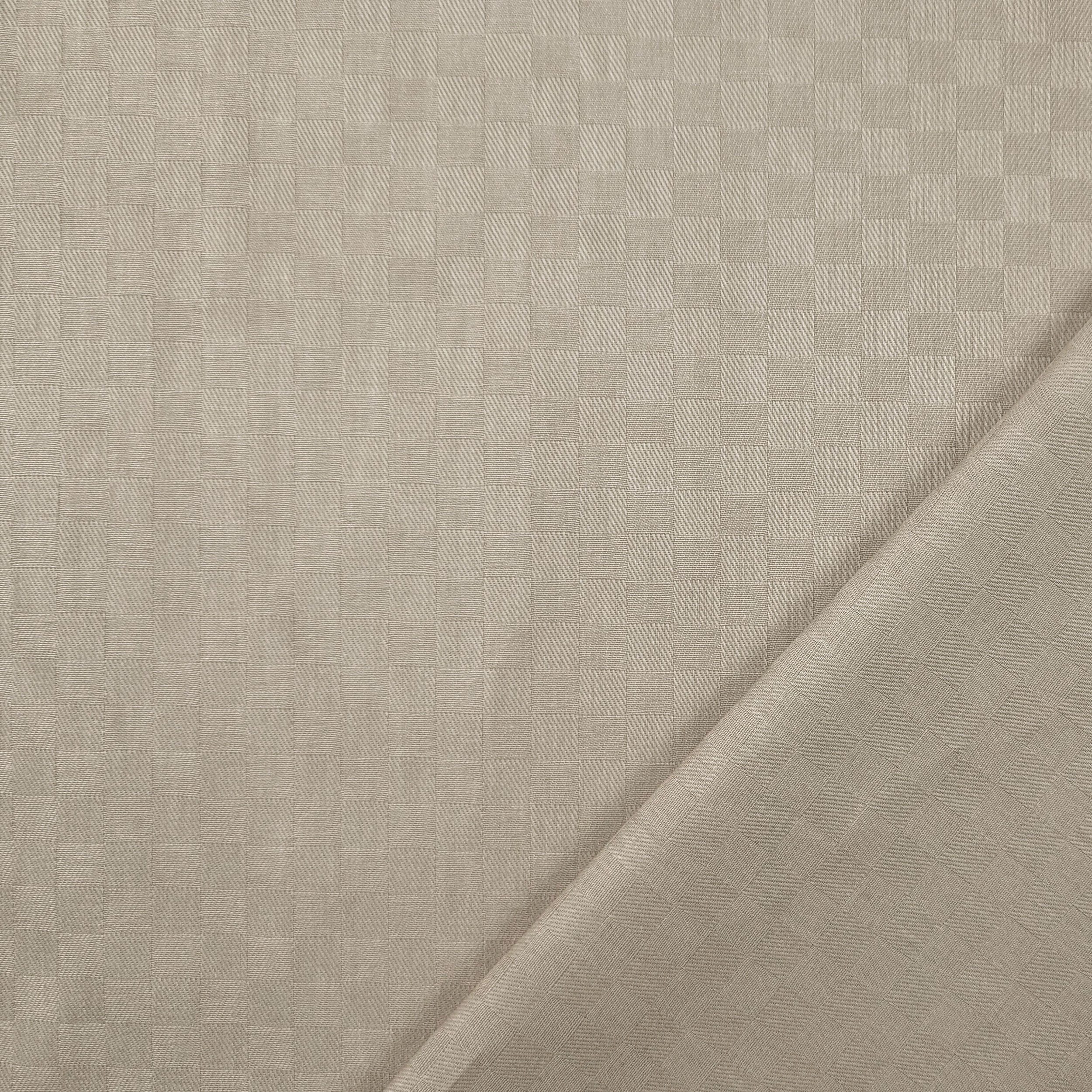 Ritaglio Tessuto Damina Tinto In Filo Per Tovaglia Beige 120x180 cm Image
