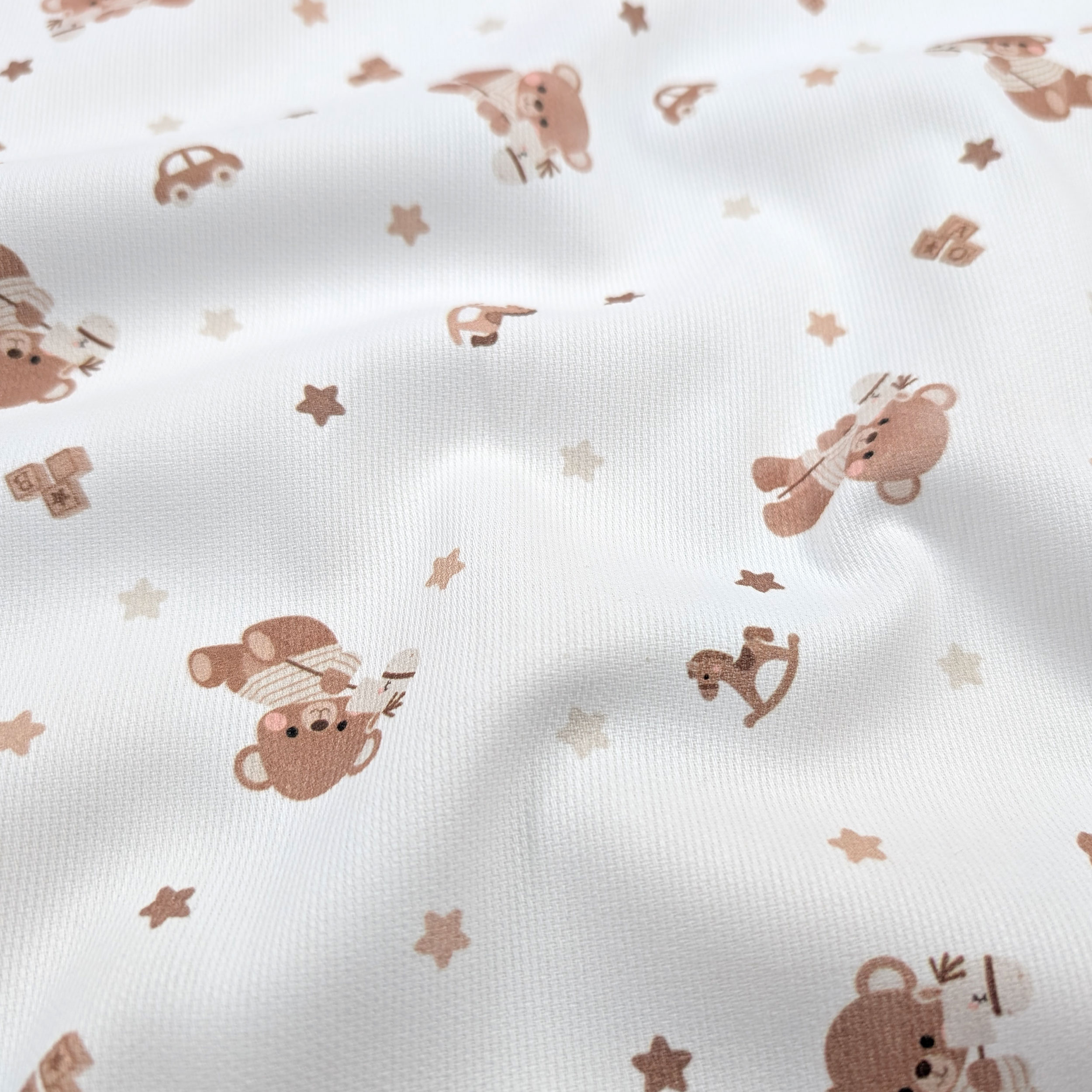Cotone Piquet Baby Orsetti e Stelline Image