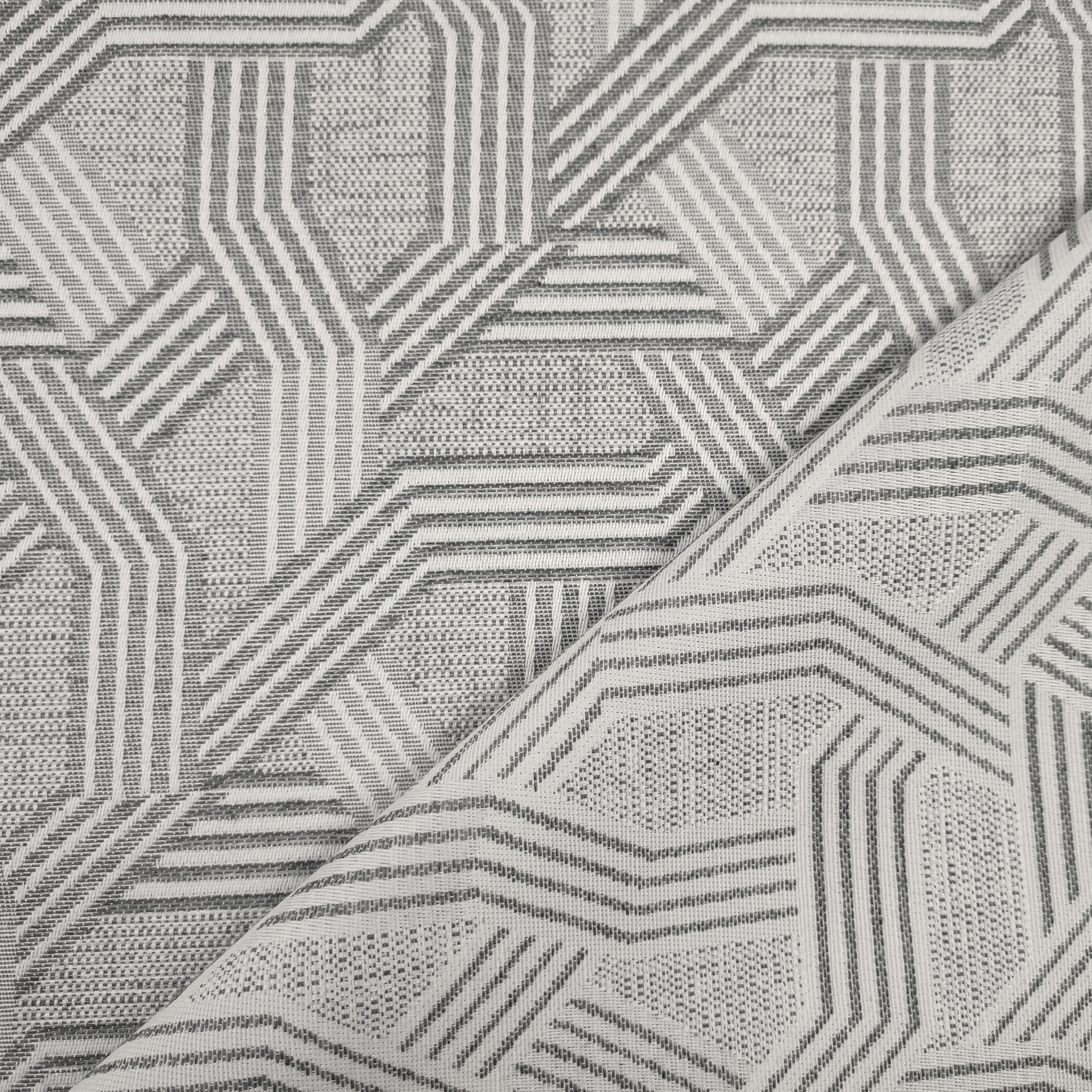 Tessuto Jacquard Geometria Toni Grigio