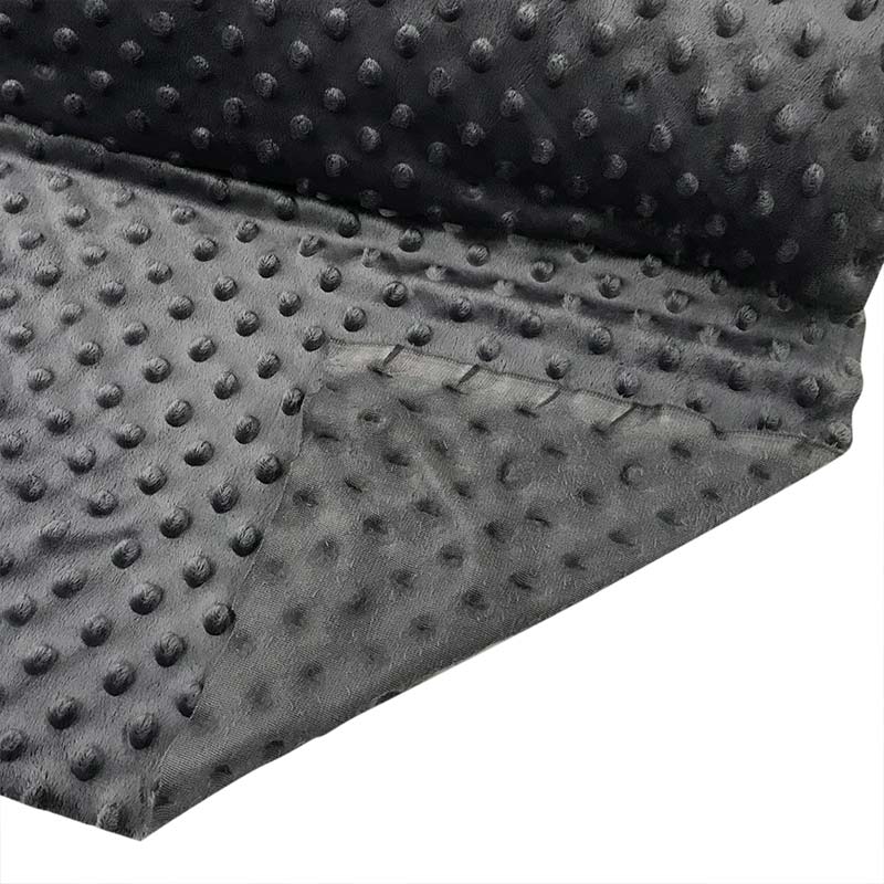 Tessuto Minky Dots Peluche Grigio Scuro 