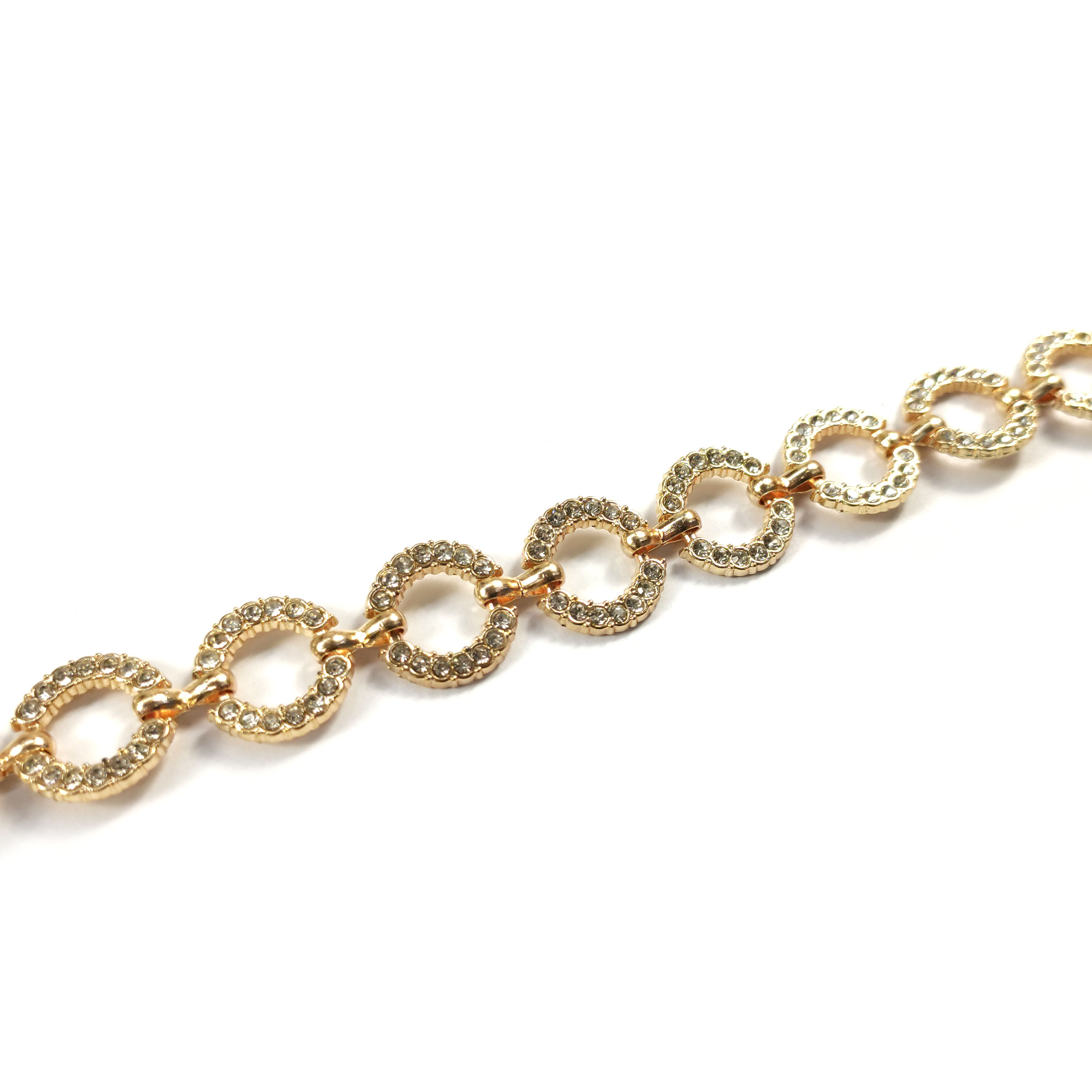 Catena con Cerchi Strass Oro