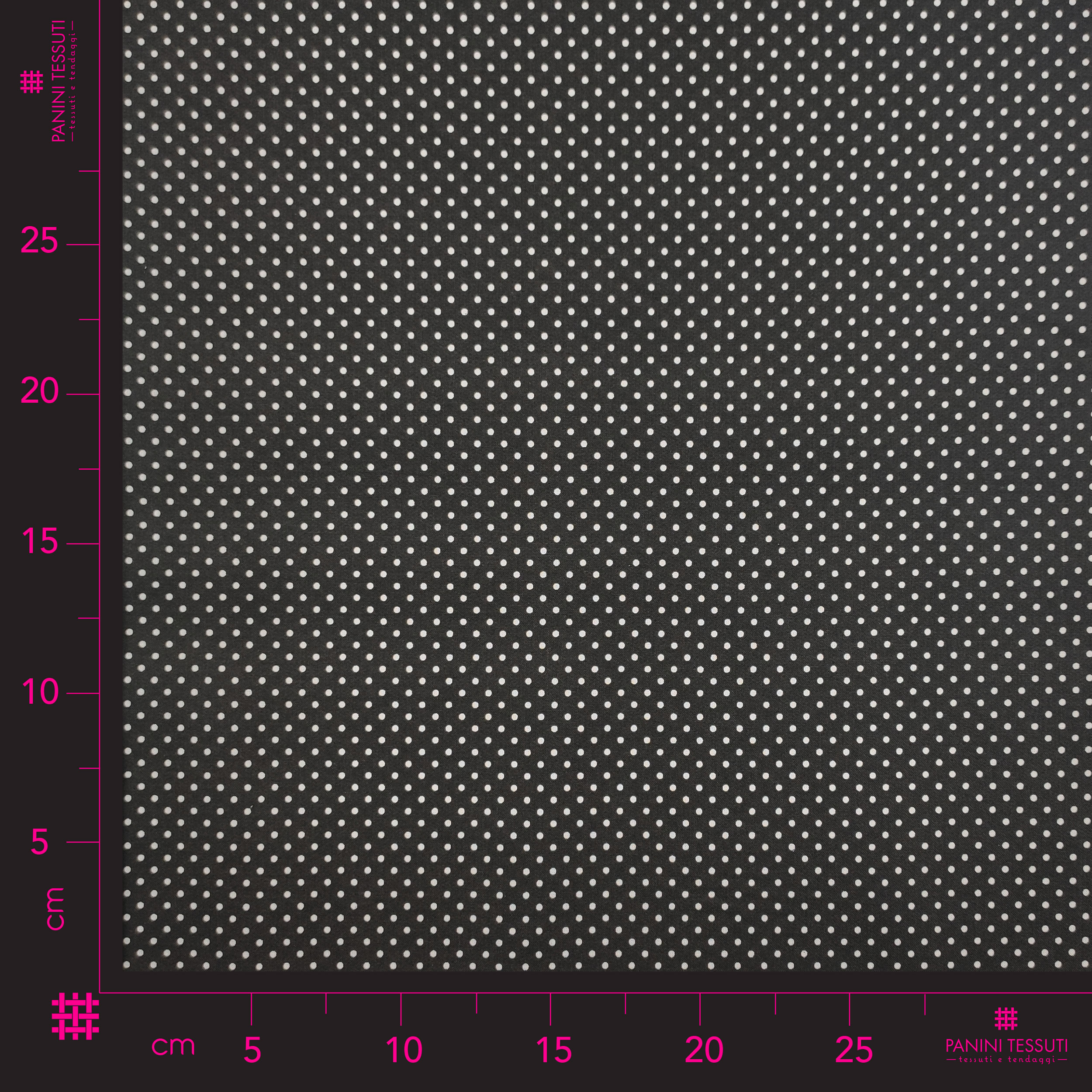 Tessuto Cotone Nero a Pois Image