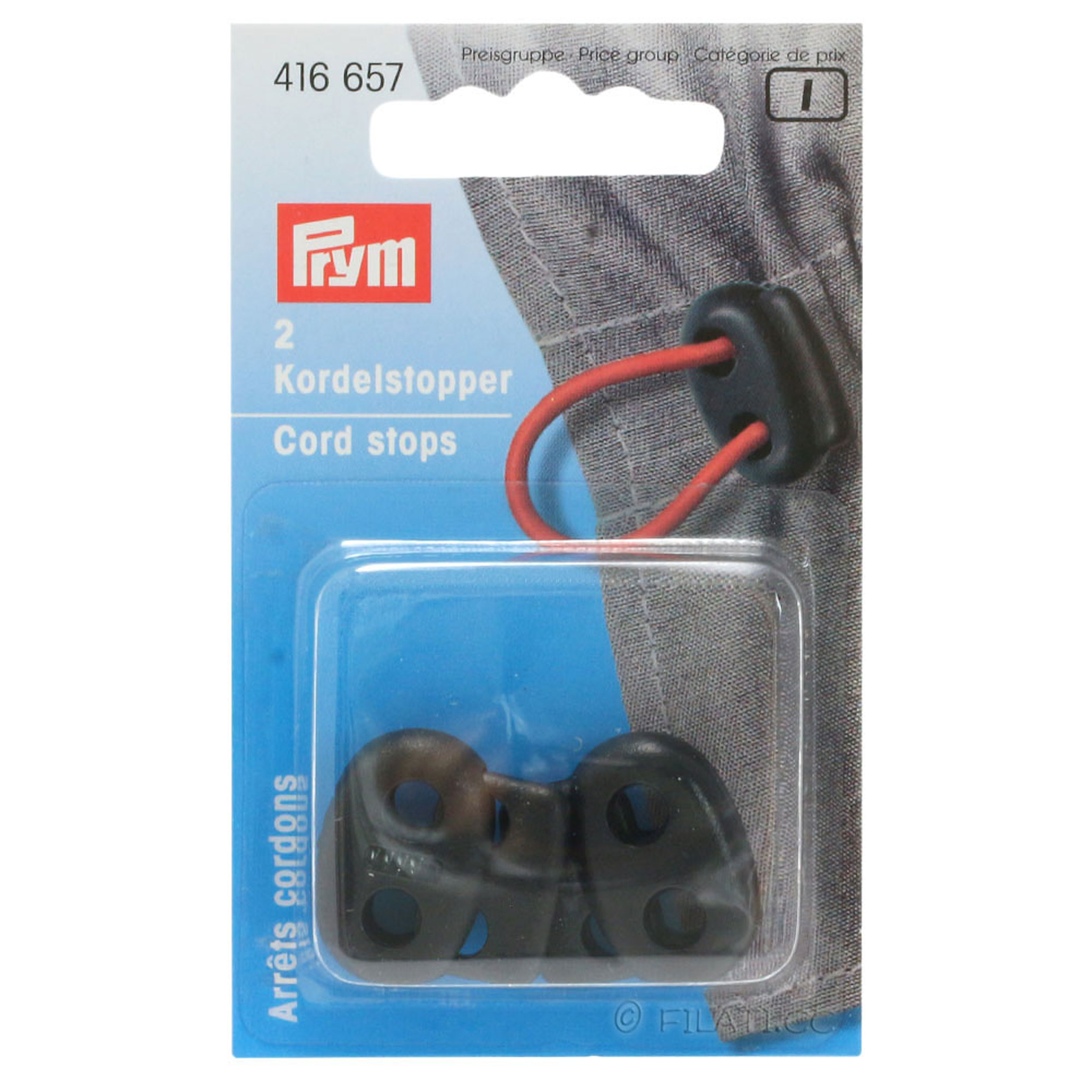 Blocca Cordoncini 2 Fori Prym Nero
