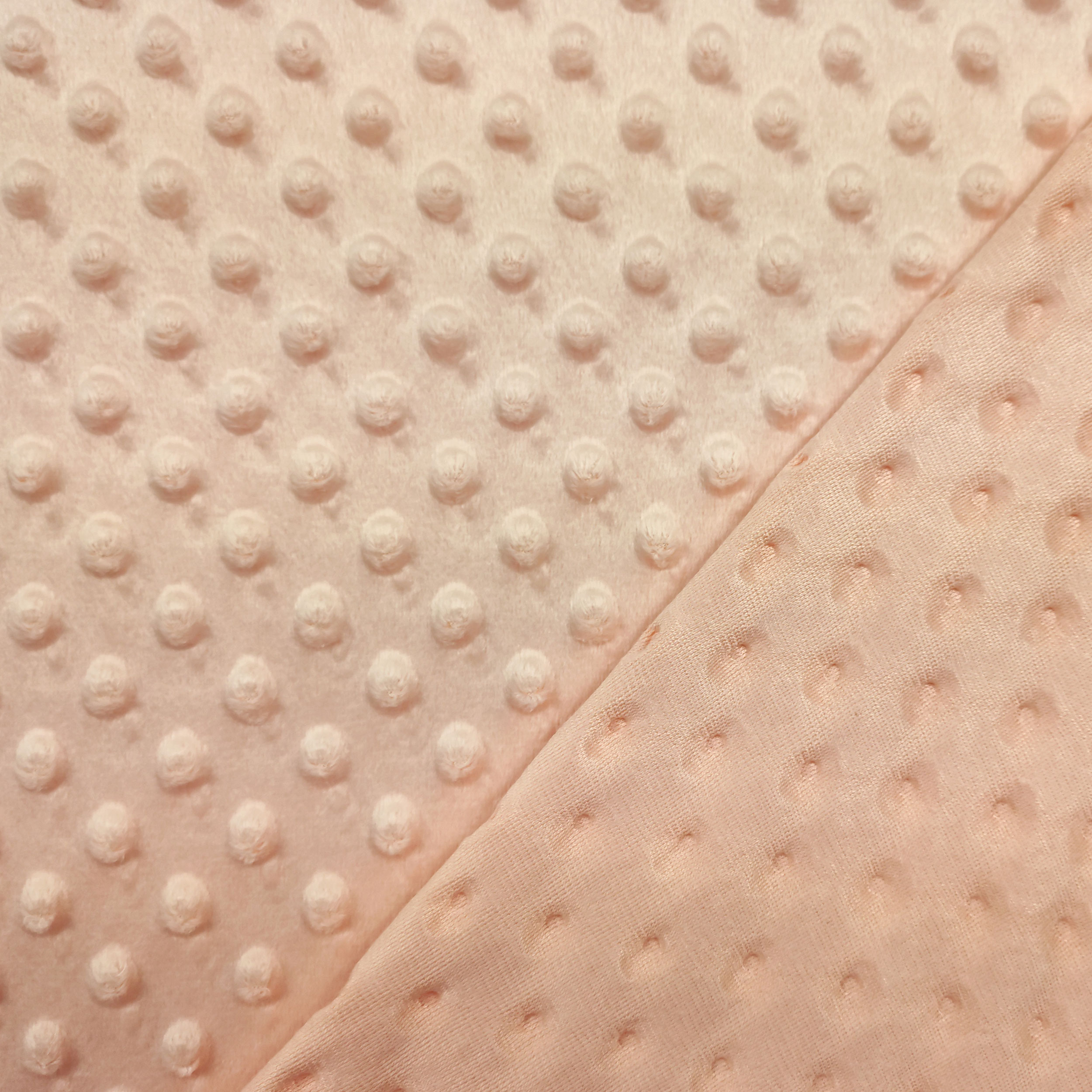 Tessuto Minky Dots Peluche Salmone Chiaro Image
