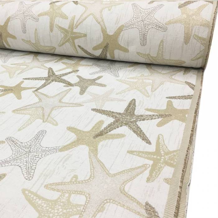Tessuto jacquard stelle marine beige rotolo 800 1