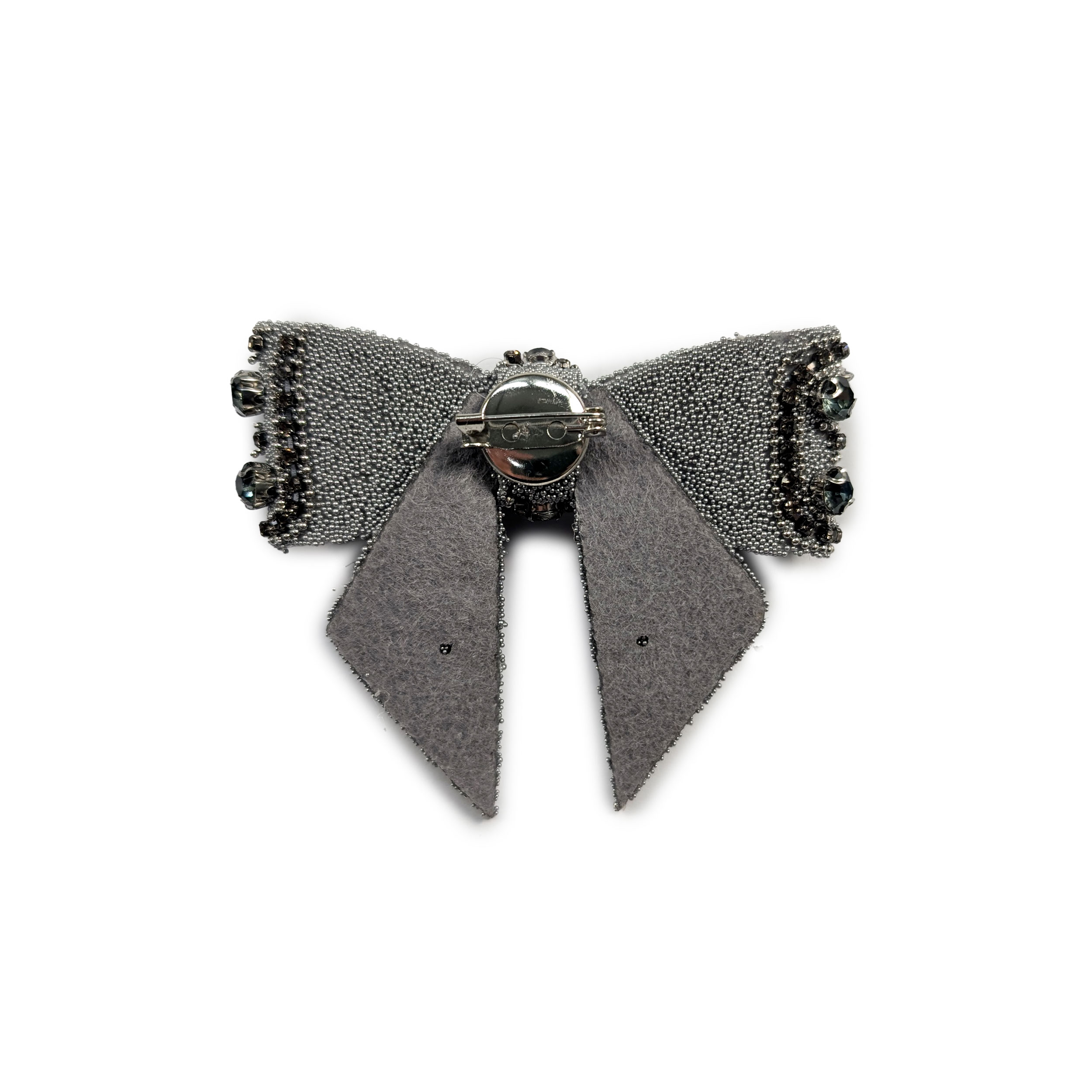 Spilla Fiocco Nero con Strass Image