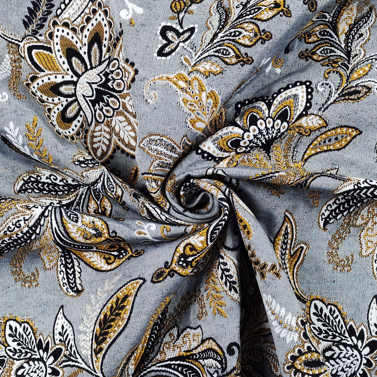 Tessuto Jacquard Floreale Damascato Image