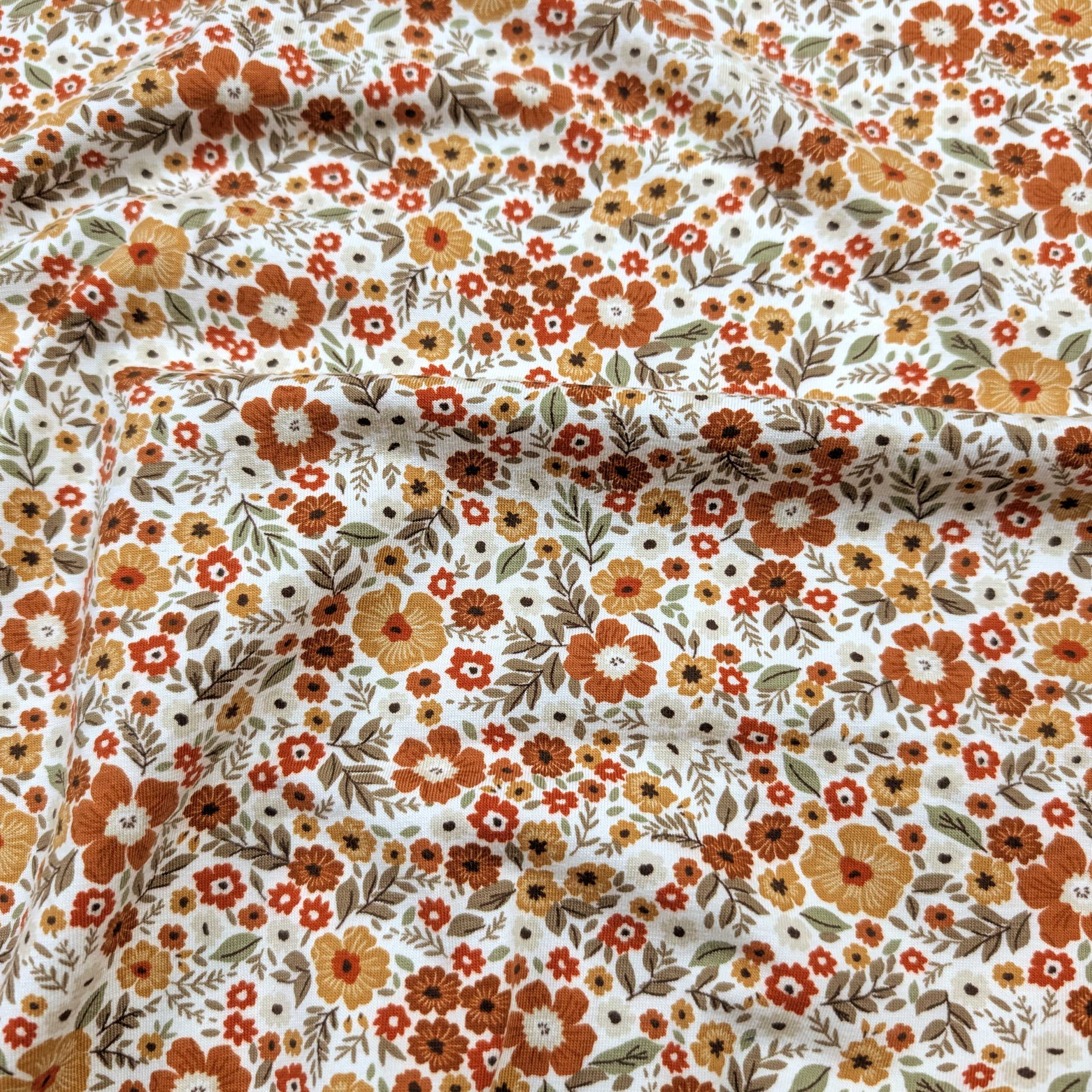 Jersey Cotone Fiori Arancioni Image