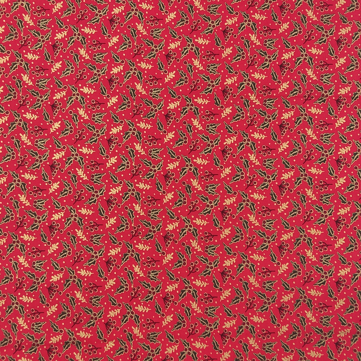 tessuto-in-cotone-agrifoglio-sfondo-oro-rosso
